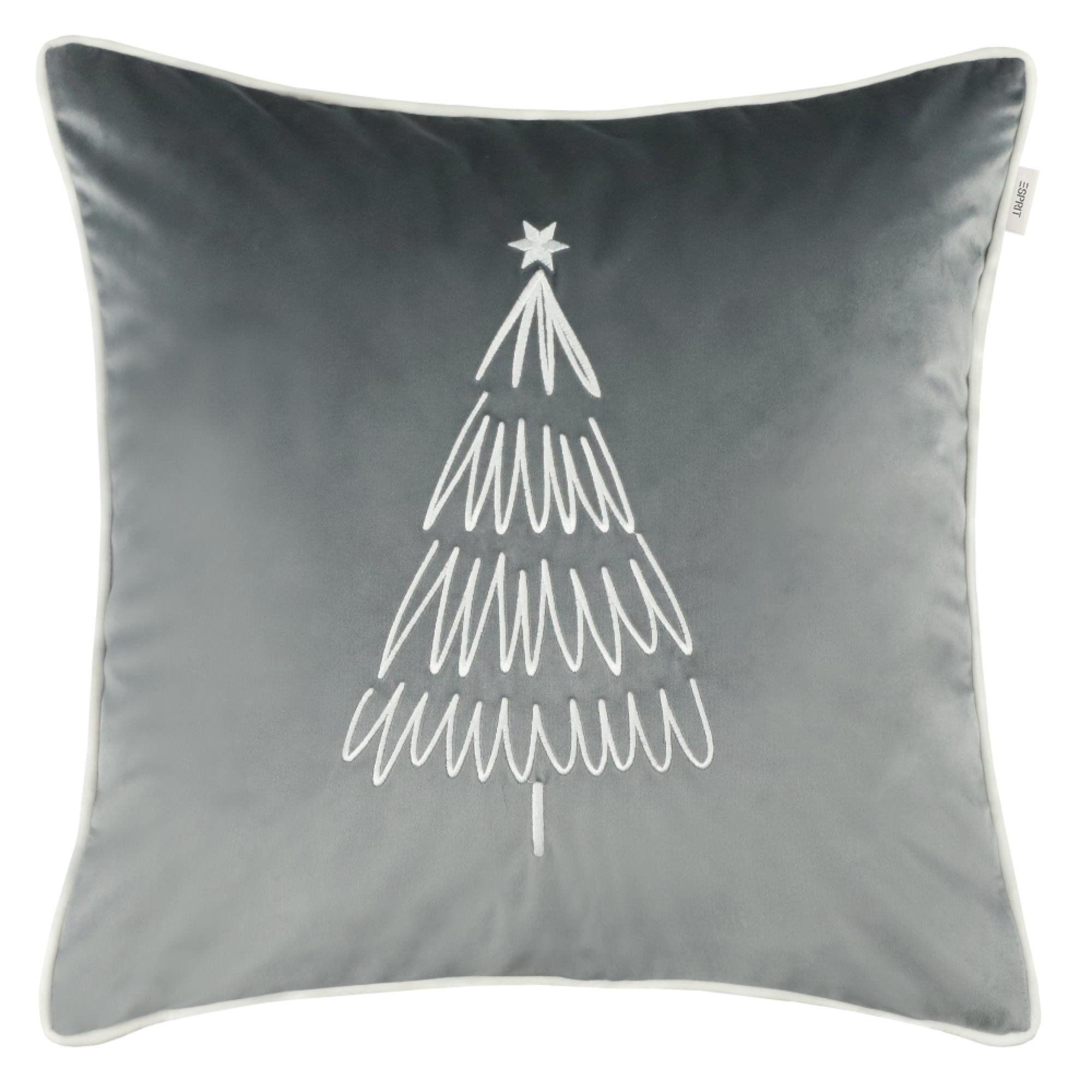 Esprit Kissenhülle MERRY TREE Zierkissenhülle, (1 Stück), 50 x 50cm in Anthrazit