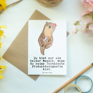 Mr. & Mrs. Panda Grußkarte Technische Produktdesignerin Herz - Weiß - Geschenk, Karte, Geburtsta, Matte Innenseite