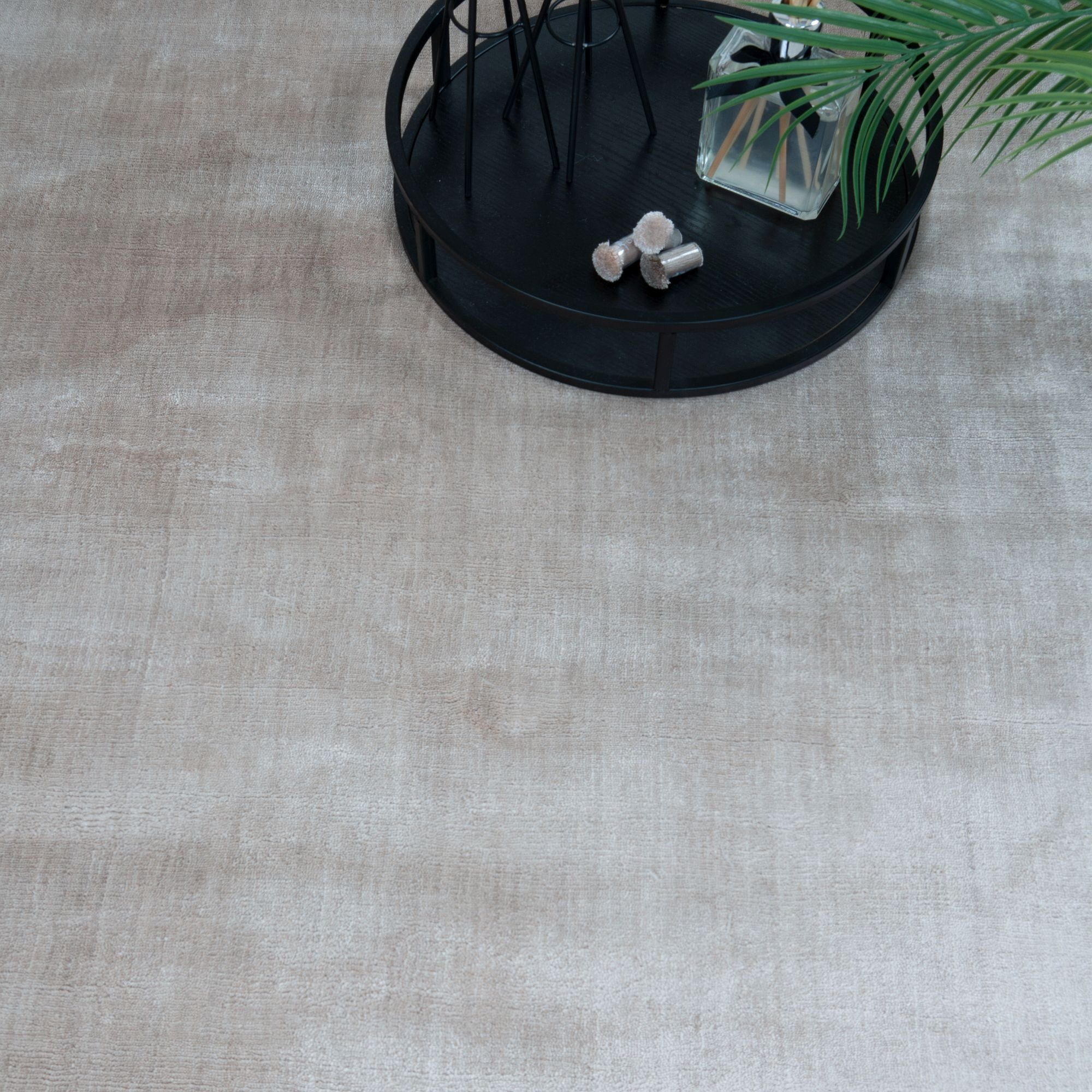 Designteppich BAMBOO Teppich Wohnzimmer luxuriös Consilio Seidenglanz Soft, Beige Viskose Concept