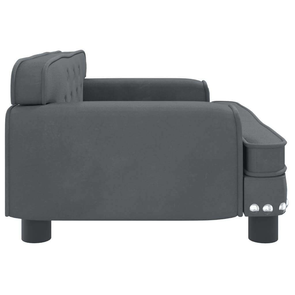 vidaXL Kindersofa Kindersofa Dunkelgrau 70x45x30 cm Samt Kindercouch Kindermöbel Kinderz