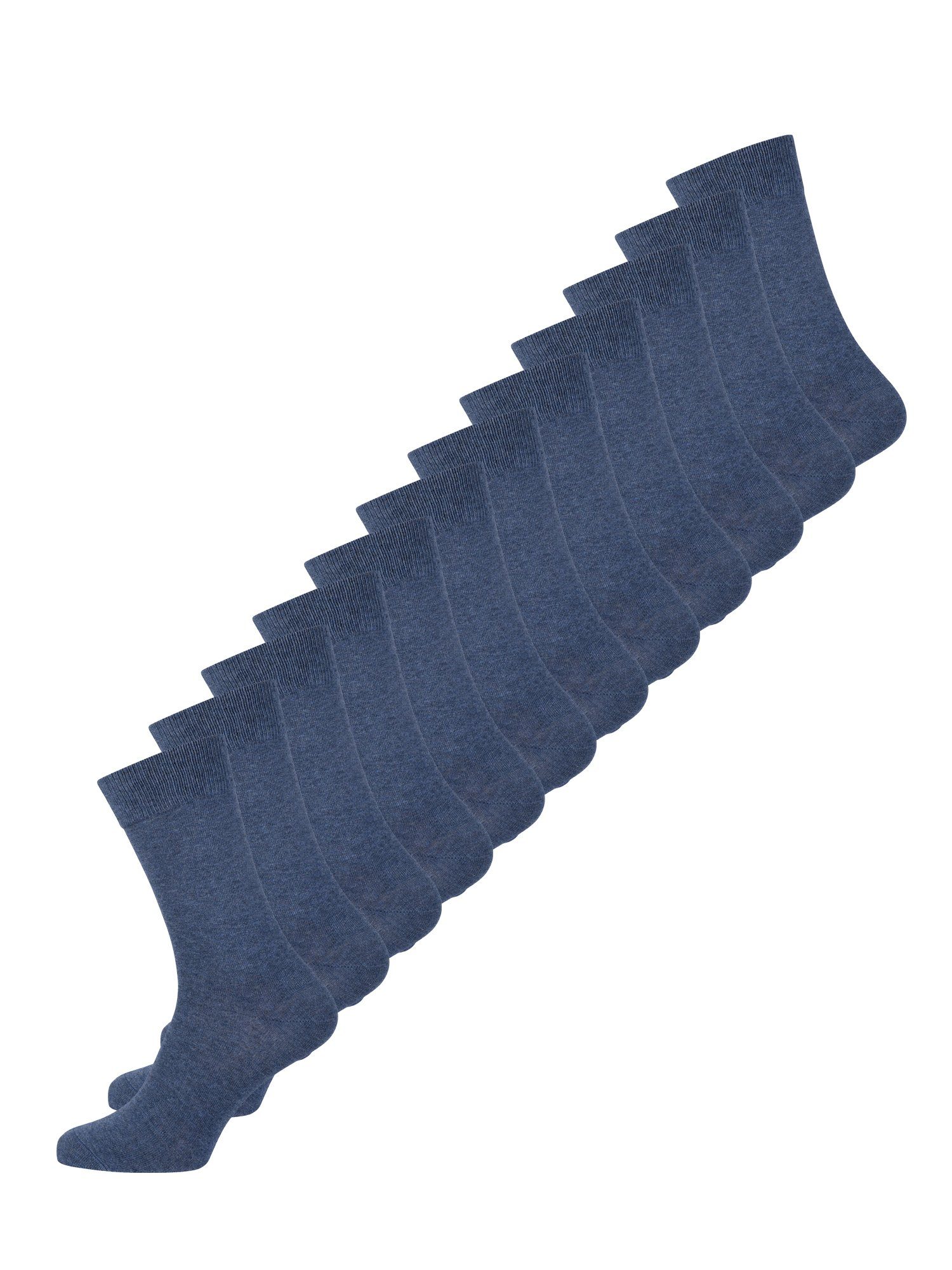 Nur Der Basicsocken günstig Socken uni (12-Paar) jeansmelange Business Baumwolle