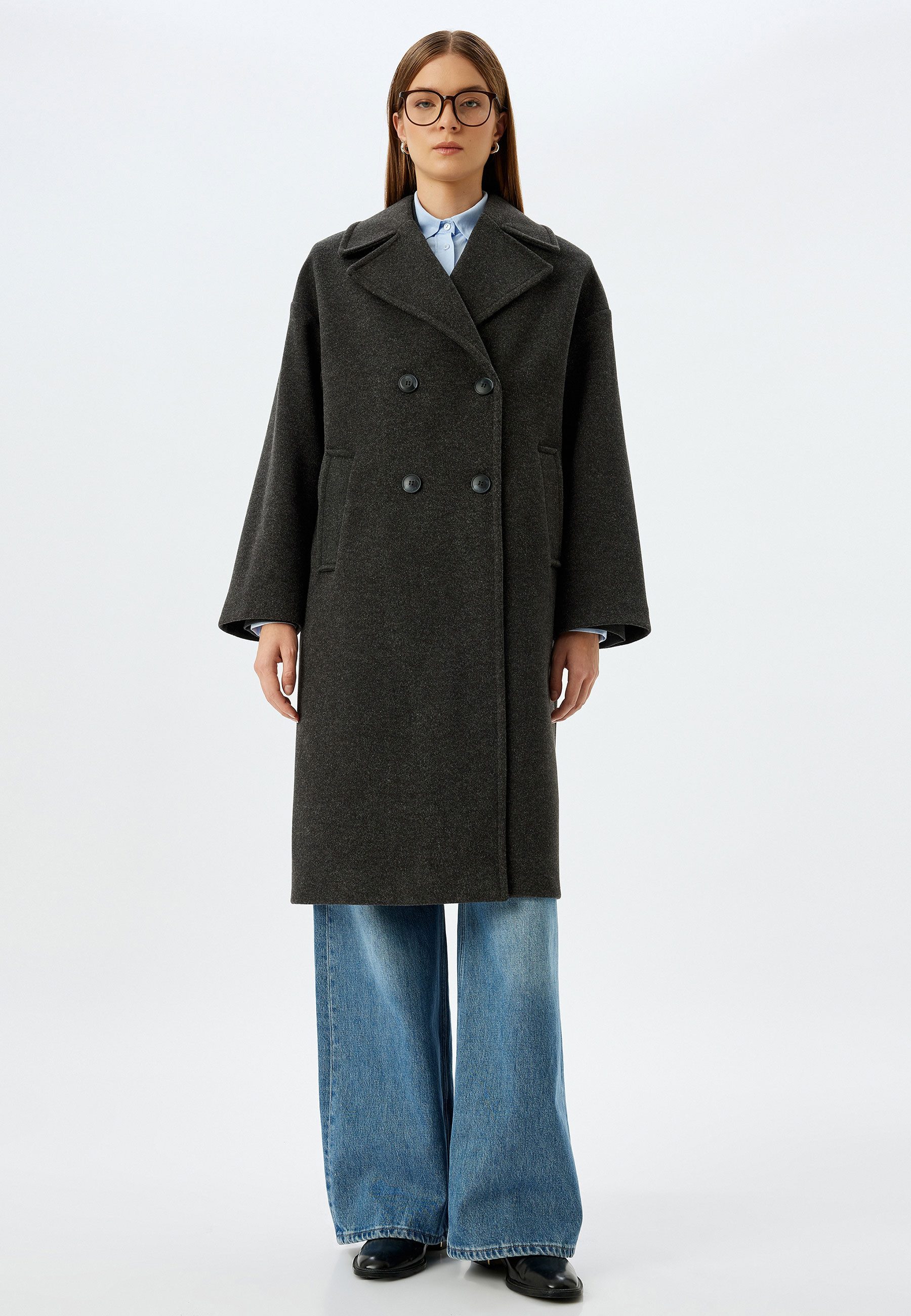 Koton Langmantel Regular Mit Knöpfen Langmantel