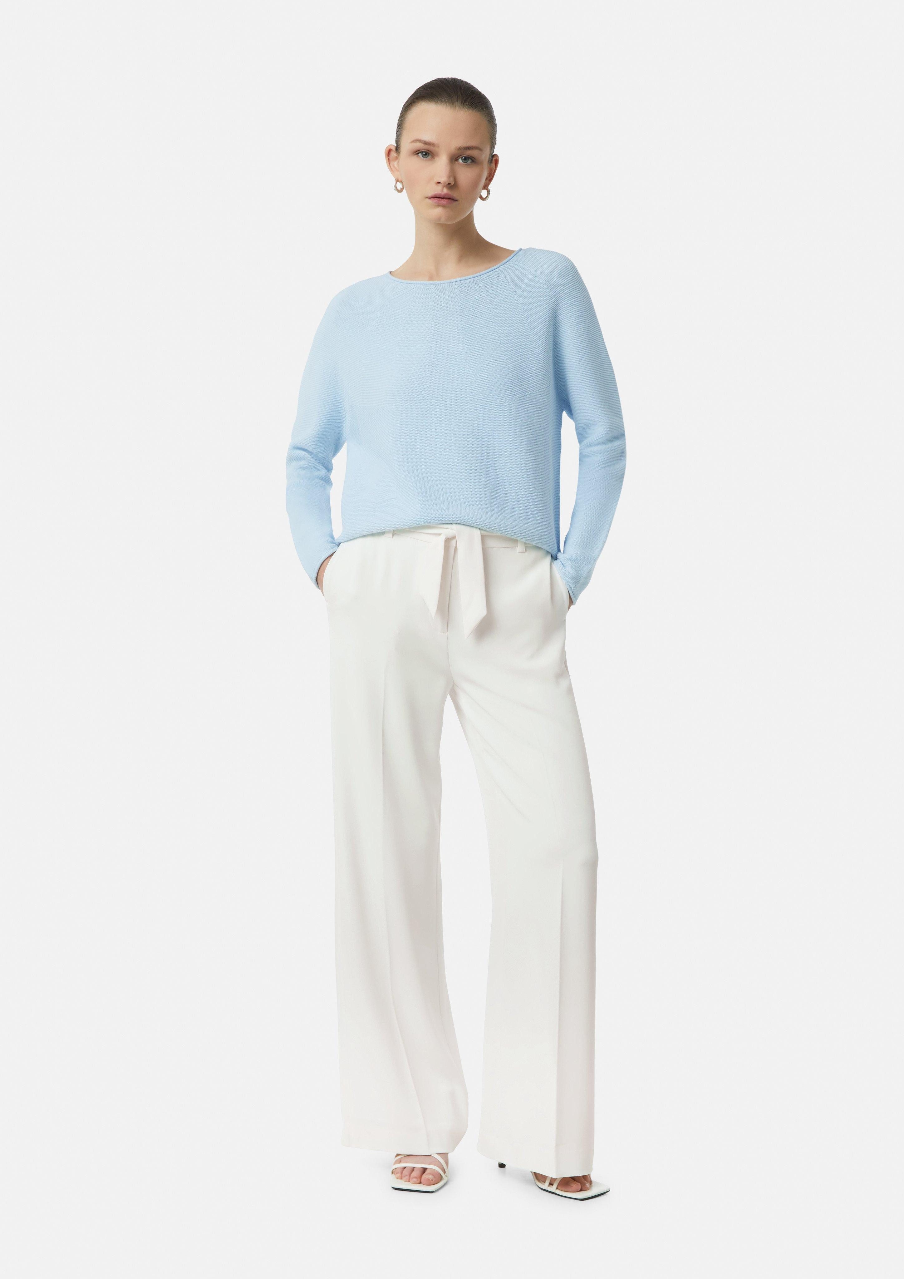 Comma Stoffhose Fließende Wide-Leg-Hose mit Bindeband günstig online kaufen