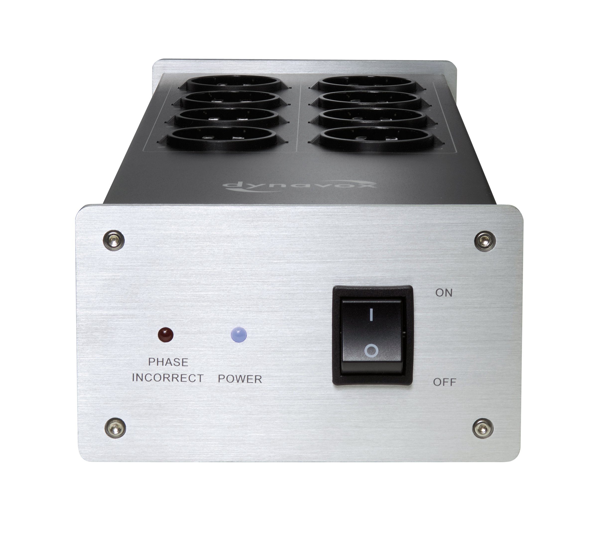 Dynavox X4100 Mehrfachsteckdose 8-fach (Kabellänge 1.5 m), Hifi-Netzfilter, mit LED-Kontrollleuchte für korrekte Phasenlage