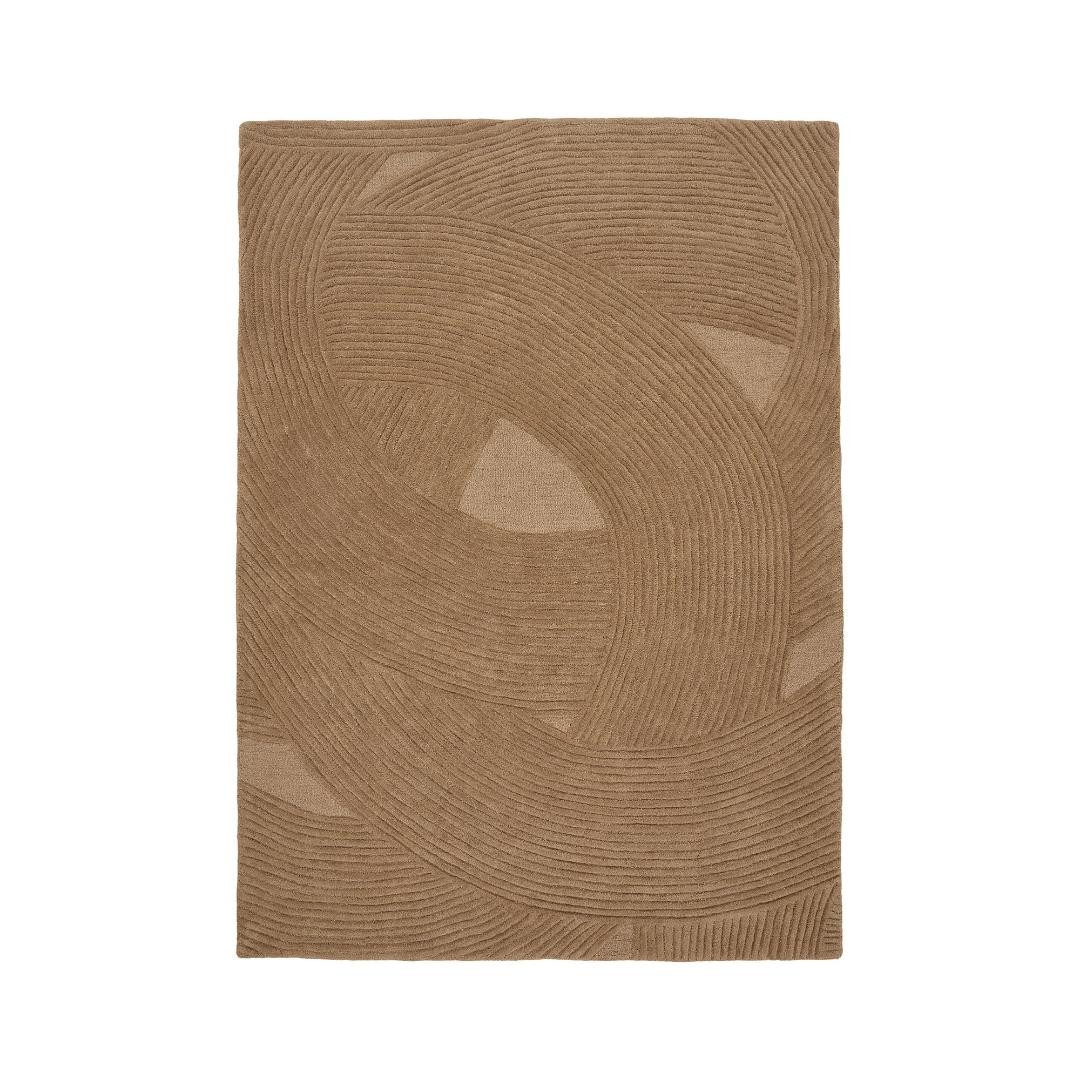 House Nordic Teppich Rikke Teppich 160x230cm handgetuftet braun., Höhe: 1 mm