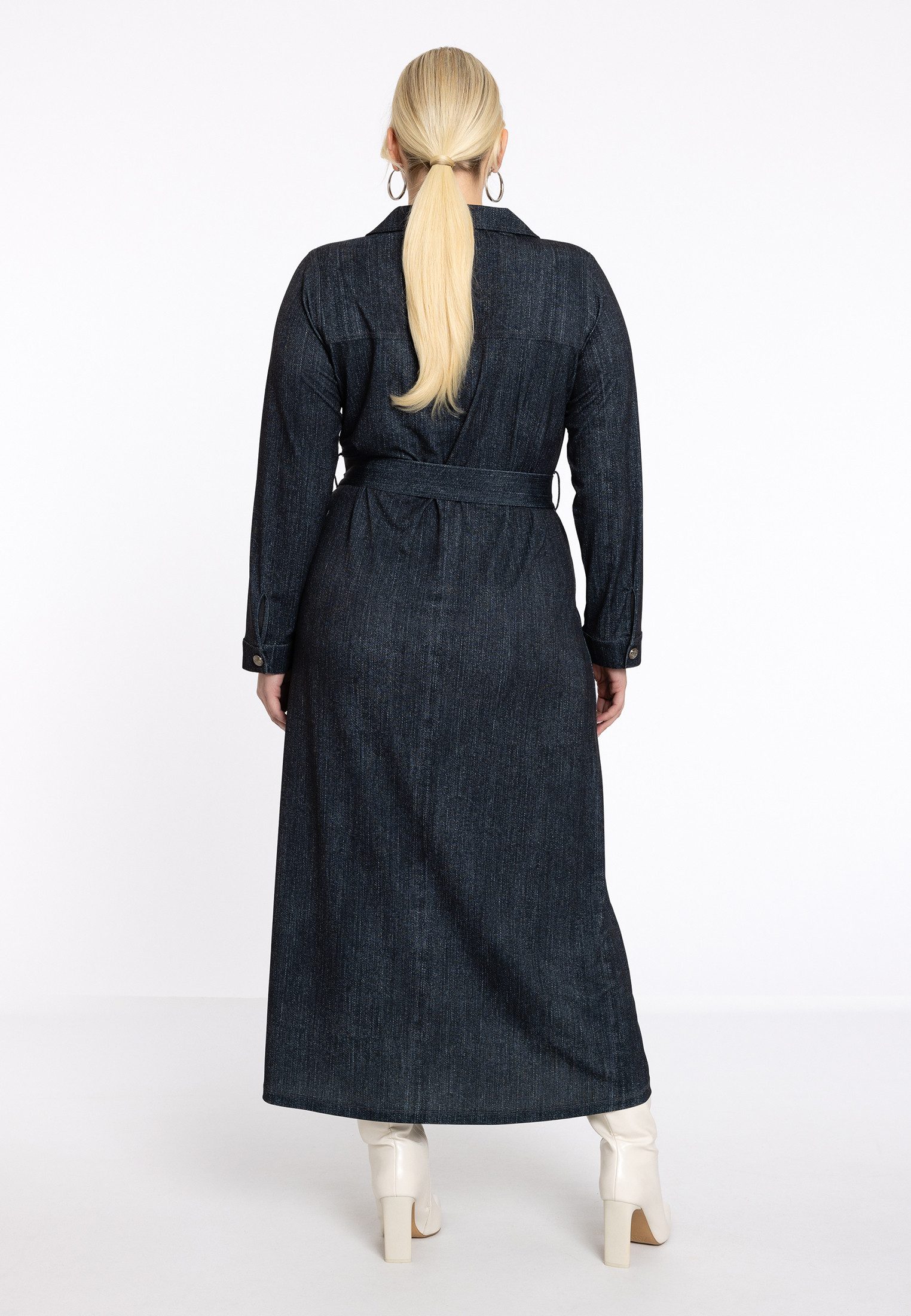 YOEK Midikleid Damen Kleid mit Langarm