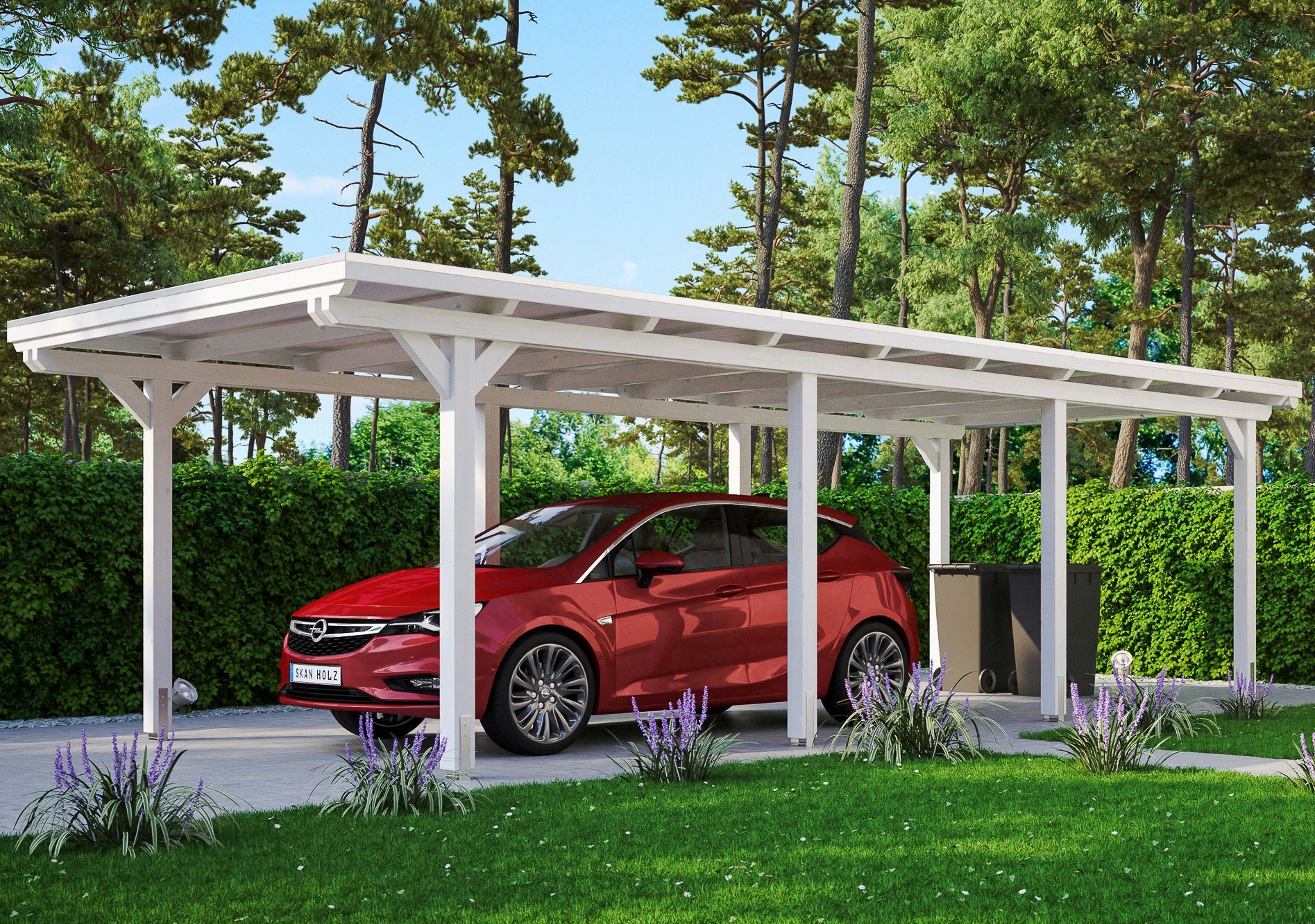 Skanholz Einzelcarport Emsland, BxT: 354x846 cm, 223 cm Einfahrtshöhe | Carports