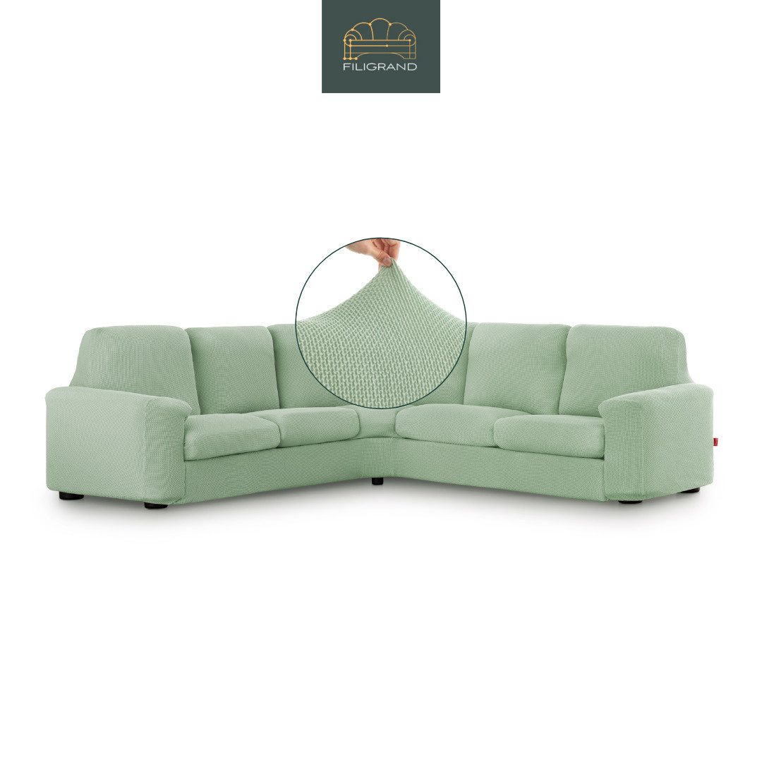 Belmarti Ecksofahusse 1-teiliger elastischer Ecksofabezug, made in Spain, elastisches Material, hochwertiger und langlebiger Baumwollmix