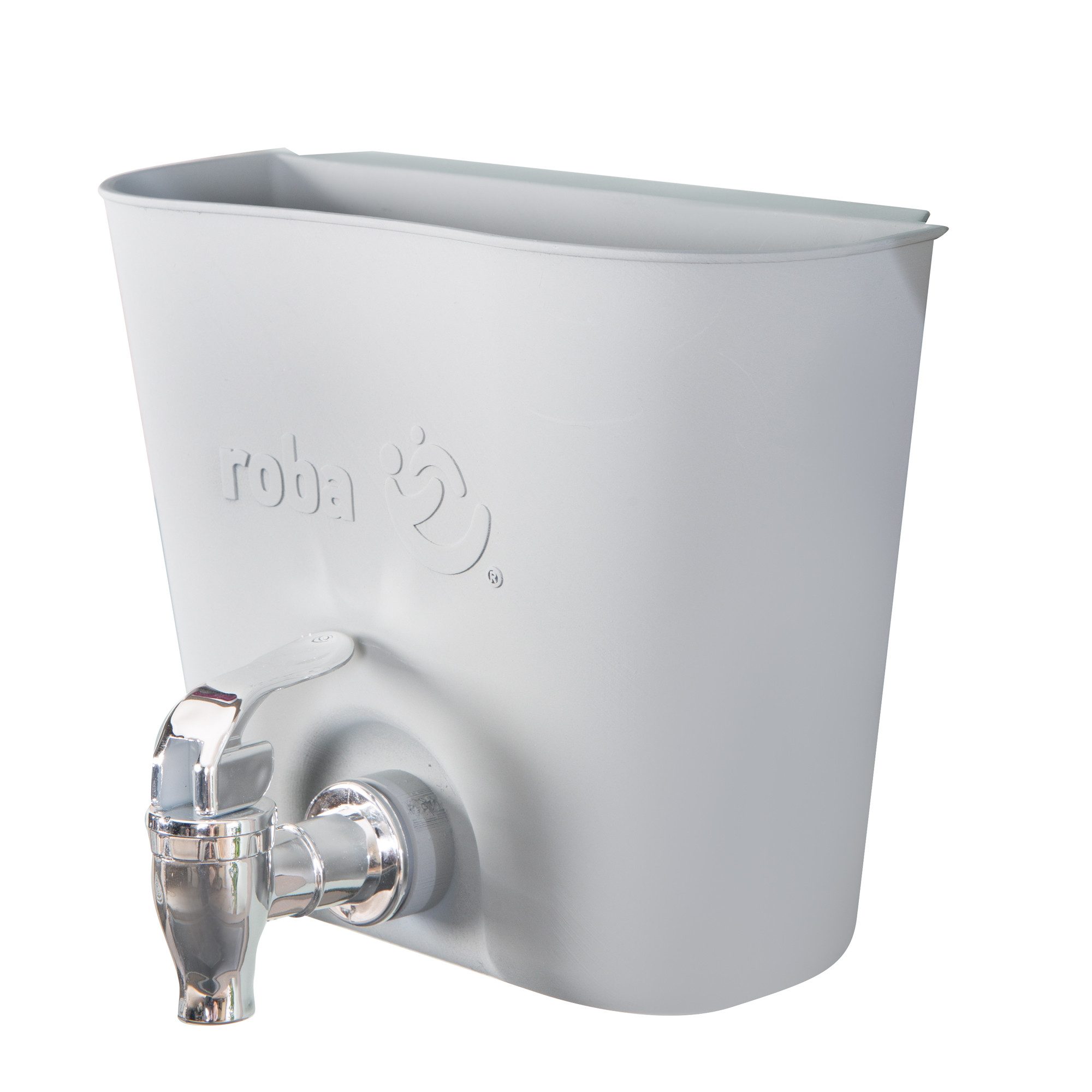 roba® Outdoor-Spielküche - Wasserbehälter zum Einhängen - kompatibel mit roba Matschküchen Kunststoff, Zubehör Outdoor-Kinderküchen - Einhängbar bis 18 mm Brettdicke - Grau