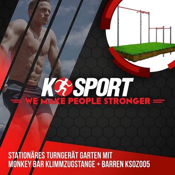 K-SPORT Klimmzugstange OUTDOOR Klimmzugstange + Dip Station bis 150 kg belastbar (Pull-Up Bar mit Dip Stange, Wetterfeste Kraftstation), Made in EU