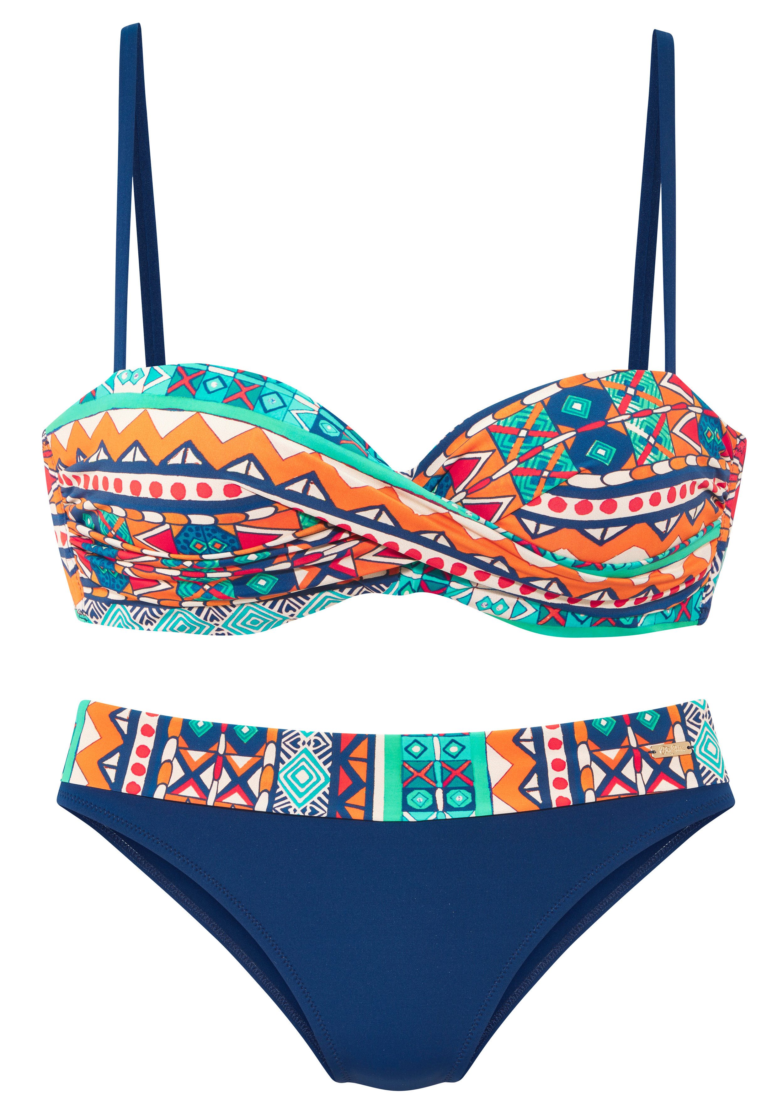 Buffalo Bügel-Bandeau-Bikini mit farbenfrohen Design