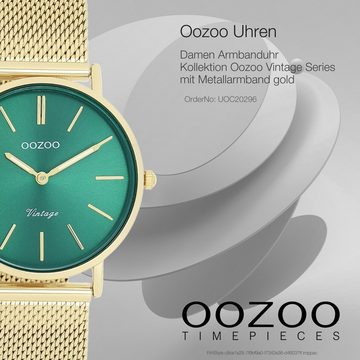 OOZOO Quarzuhr Oozoo Damen Armbanduhr Vintage Series, (Analoguhr), Damenuhr rund, mittel (ca. 32mm) Metall, Mesharmband, Casual-Style