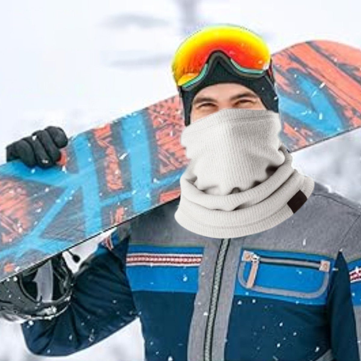 Skifahren Outdoor Herren,Damen,Skimaske,für Halswärmer Jormftte Motorrad Grau Schal Loop Winter