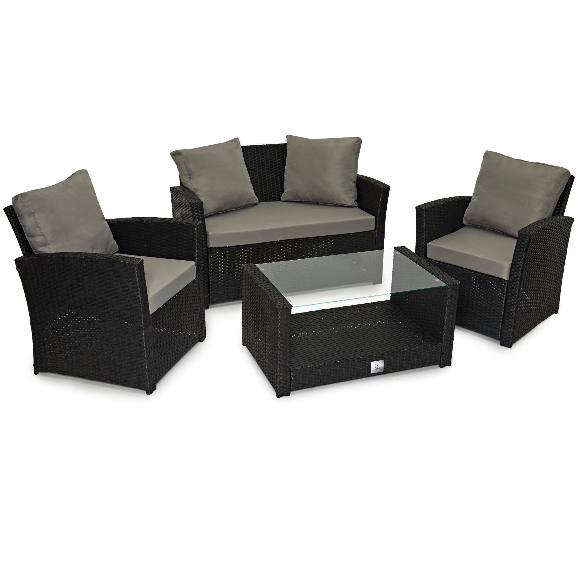 SVITA Loungeset ROMA, (Set, 4-tlg., Sitzlounge), Polyrattan, Gartenlounge, Мебель Set, Essgruppe, Outdoor Sitzmöbel