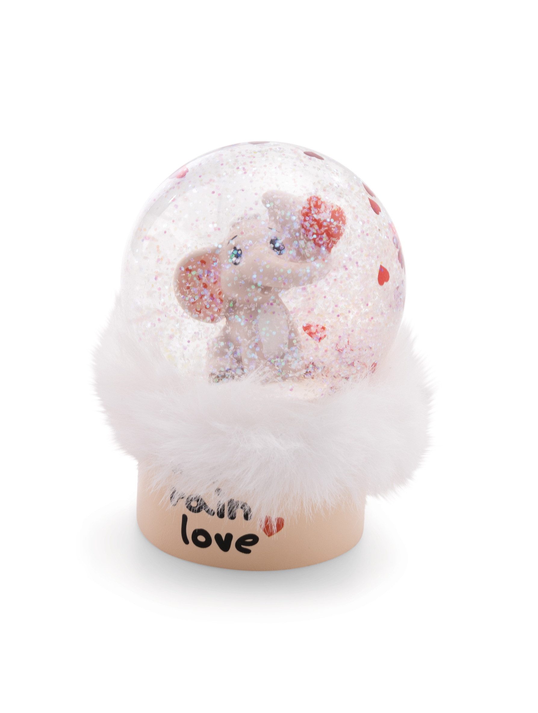 Nici Schneekugel 61498 - Love Elefant hellgrau, 6,5 cm (1 St)