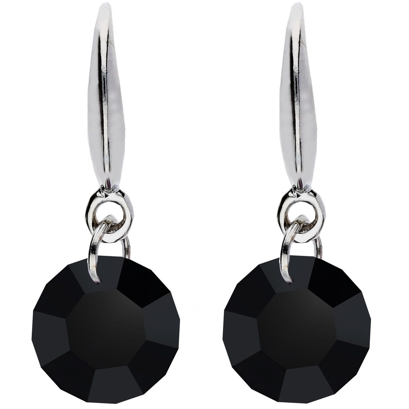 LÖB Paar Серьги Damen Серьги Hängend Zirkonia Solitär Stein Anhänger Silber Schwarz (Geschenke für Frauen Beste Freundin Mutter Mama Damen zum Geburtstag Weihnachten Weihnachtsgeschenke, Inkl. Schmuckbox), Серьги Steinanhänger Strass Glitzer Diamant Form Klein Klassisch