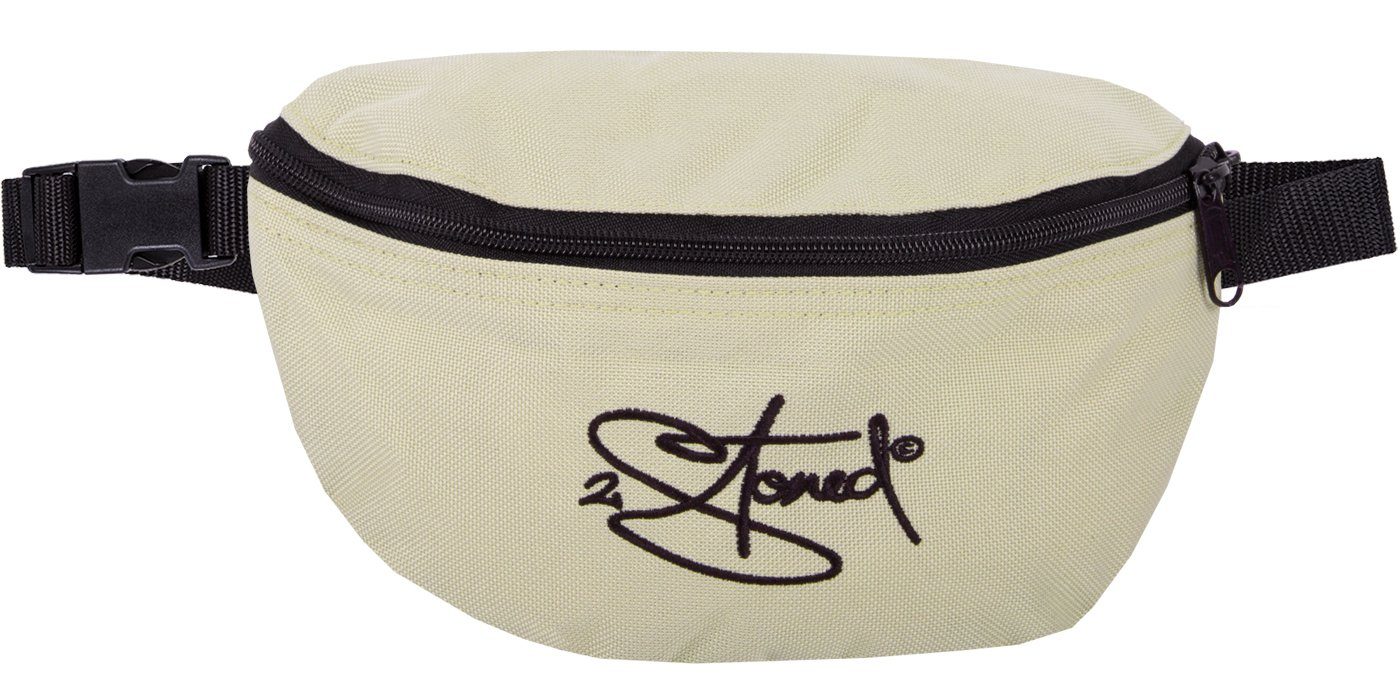 2Stoned Bauchtasche Hüfttasche Classic mit Stick für Erwachsene und Kinder, mit Reißverschlussfach auf der Rückseite Beige