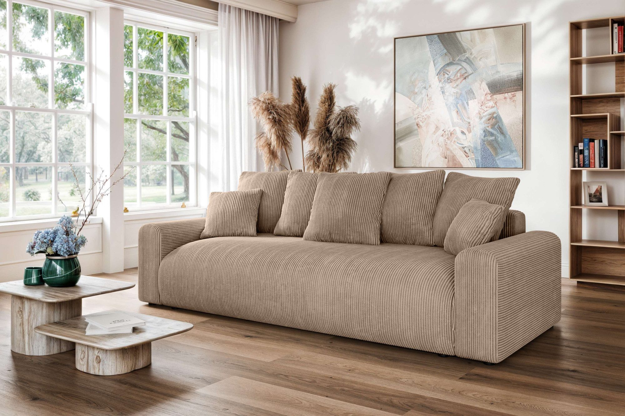 Home affaire Big-Sofa LAKESIDE klein 3-Sitzer Schlafsofa mit Bettkasten, Breite 238 cm, Liegefläche 149x195 cm, hoher Sitzkomfort, Maße B/T/H: 238/98/85cm