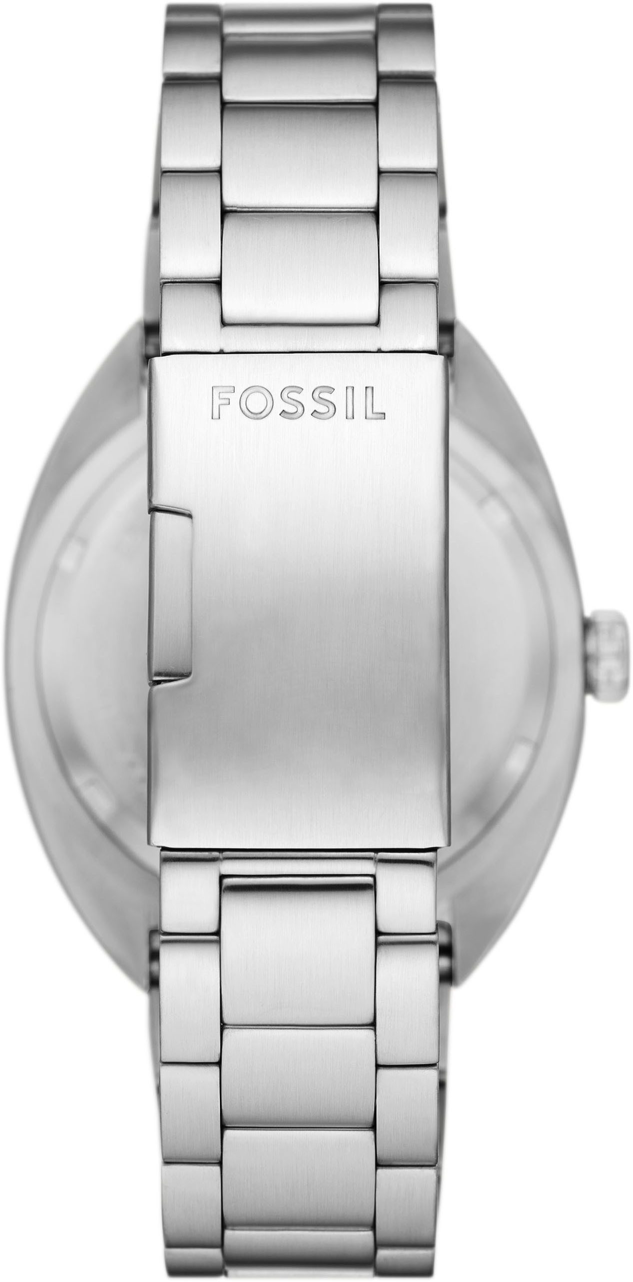 Fossil Quarzuhr BREAKER FS6063, Armbanduhr, Herrenuhr, Damenuhr, Datum, Edelstahlarmband