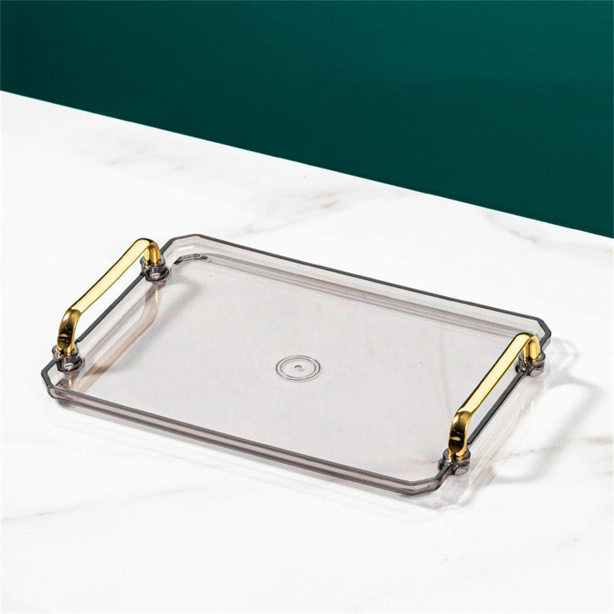 Luxuriöses Tablett Tablett mit Metallgriff Tablett LENBEST für Rechteckiges Tee