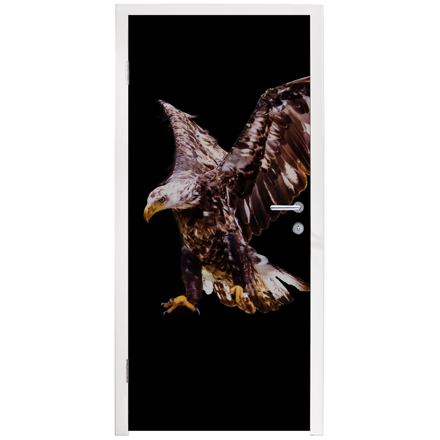 MuchoWow cm 75x205 - Türtapete Adler Fototapete bedruckt, Tür, Vogel für St), - (1 Matt, Türaufkleber, Federn,
