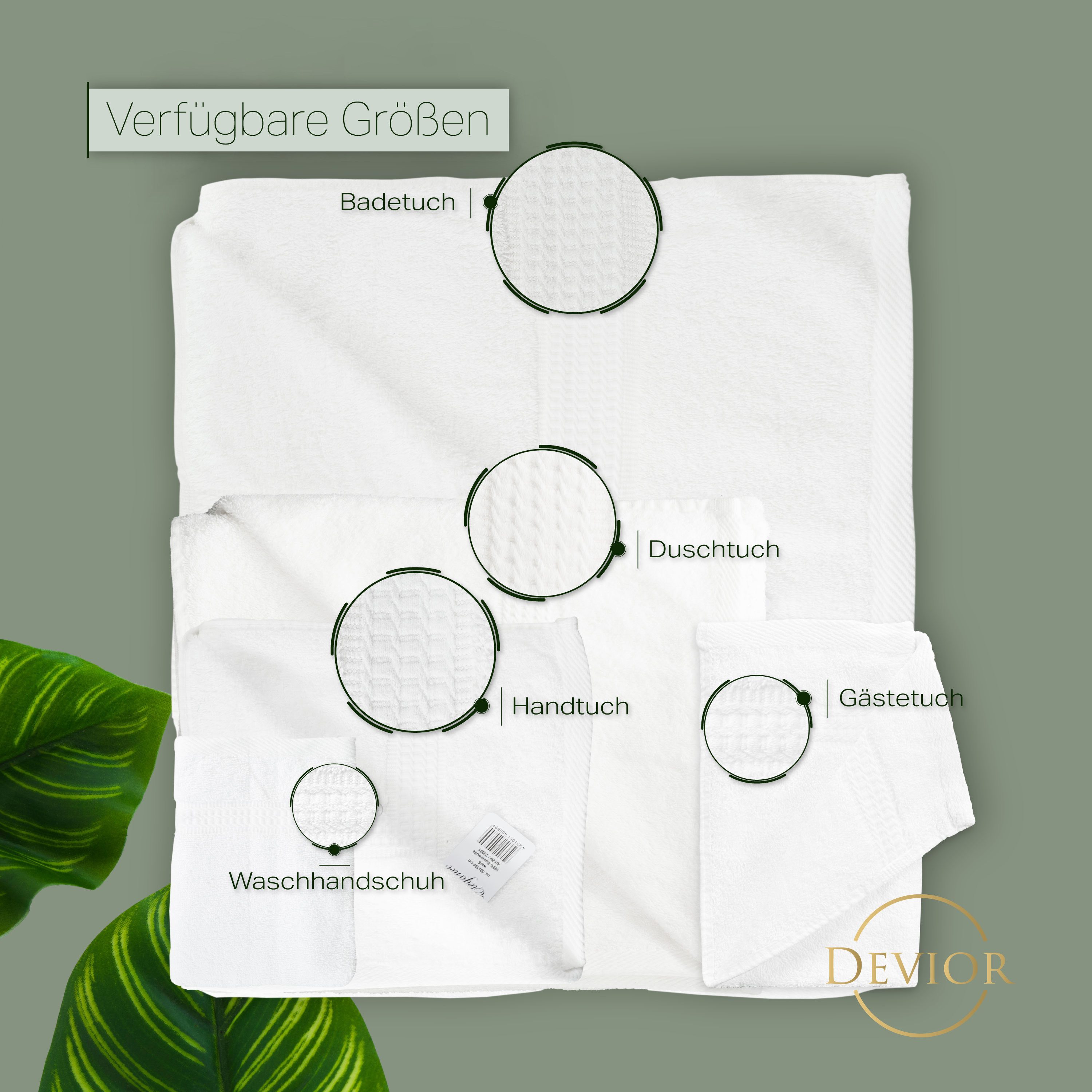 Devior Handtuch Set Frottierserie Elegance in vielen Farben, hochwertig mit 500 g/m², Gästetücher - 100% Baumwolle (8-St), 30x50 cm, ideal fürs Gästebad & klein – Bild 4 von 5