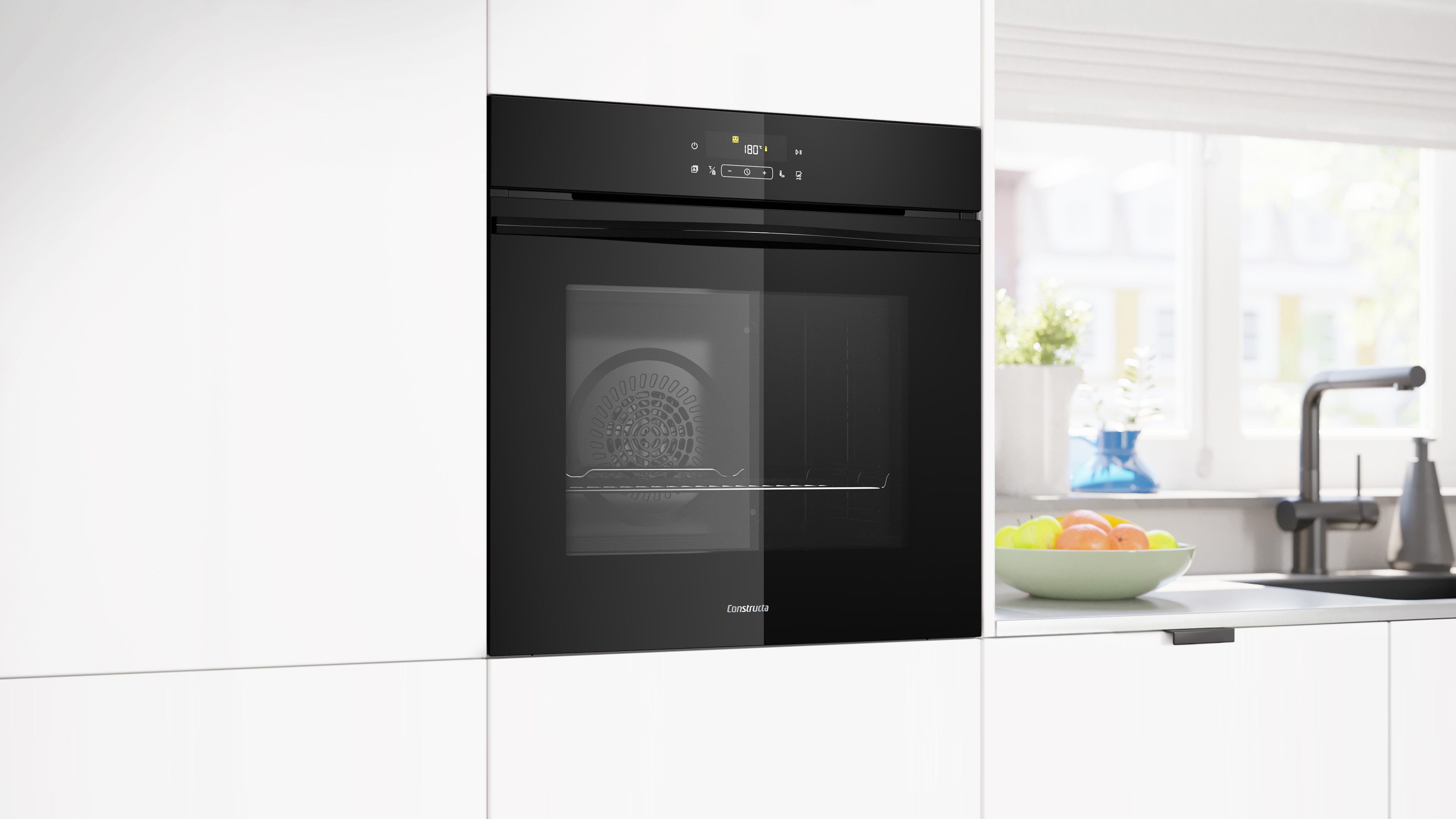 Constructa Backofen-Set CX5PS603, mit Teleskopauszug nachrüstbar, Pyrolyse-Selbstreinigung