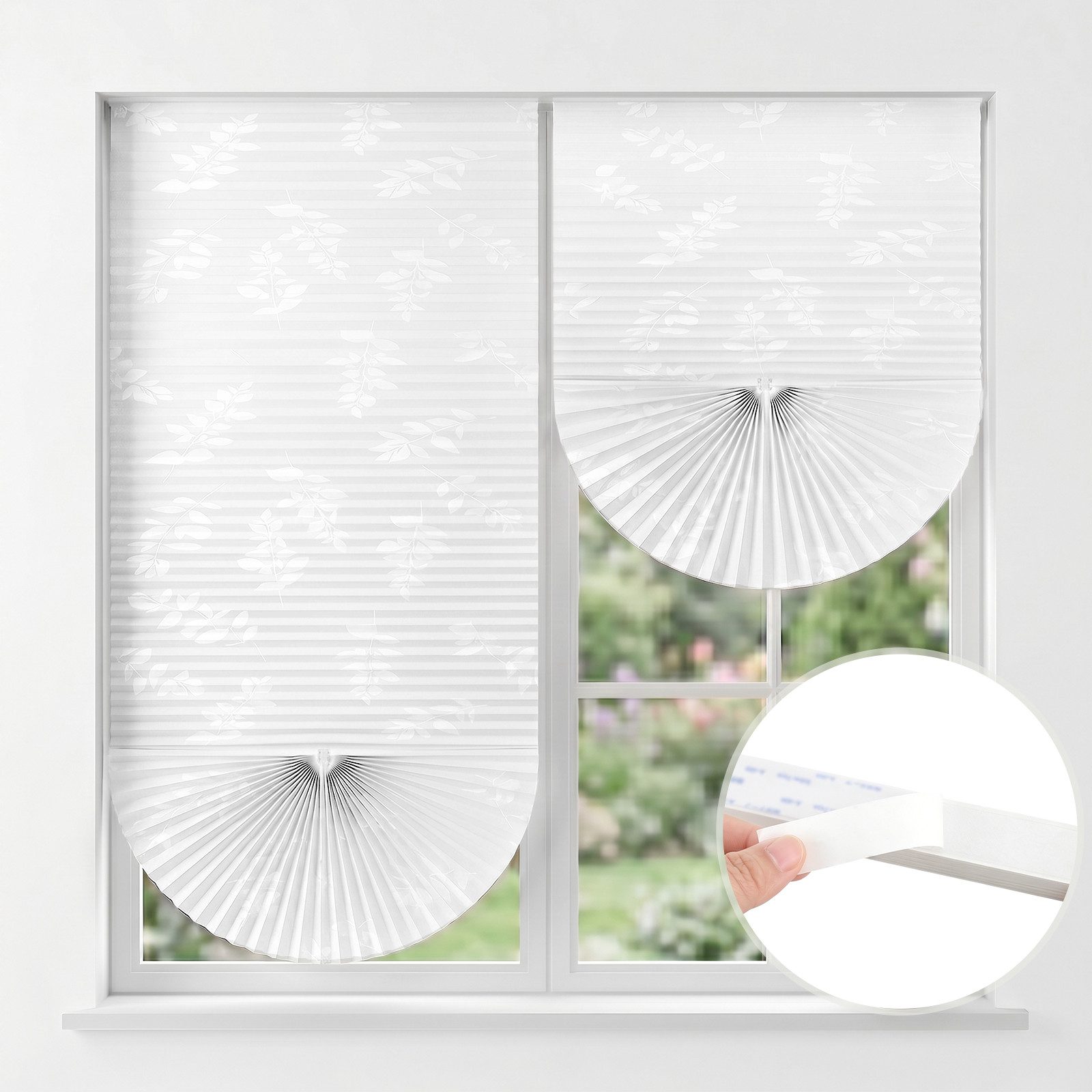 Sekey Plissee 2pcs ohne Bohren zum Kleben Rollo Dachfensterplissee Klebefix Plissee, Klebefix Plissee, 2er-Set, Innovative Klebemontage, Individuell formbar, Kürzbar