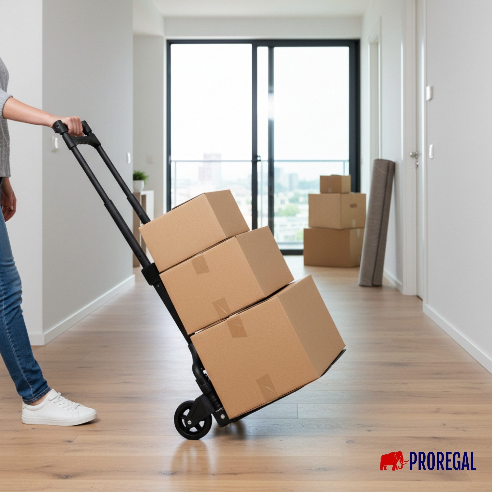 PROREGAL® Sackkarre ELEPHANT mit Profi-Alu-Rahmen klappbar ergonomisch Vollgummibereifung, Klappbare Sackkarre Transportkarre Staplerkarre hohe Traglast – Bild 2 von 5