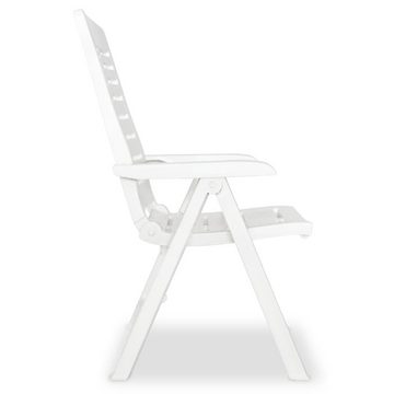 furnicato Gartenstuhl Garten-Liegestühle 6 Stk. Kunststoff Weiß