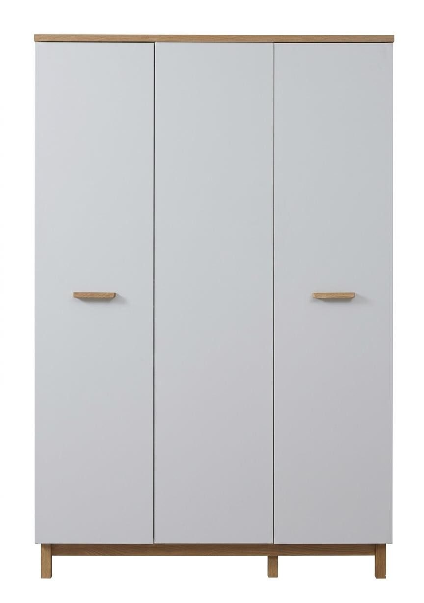 JVmoebel Kleiderschrank Weißer 3-türiger Kleiderschrank aus Holz für modernes Schlafzimmer