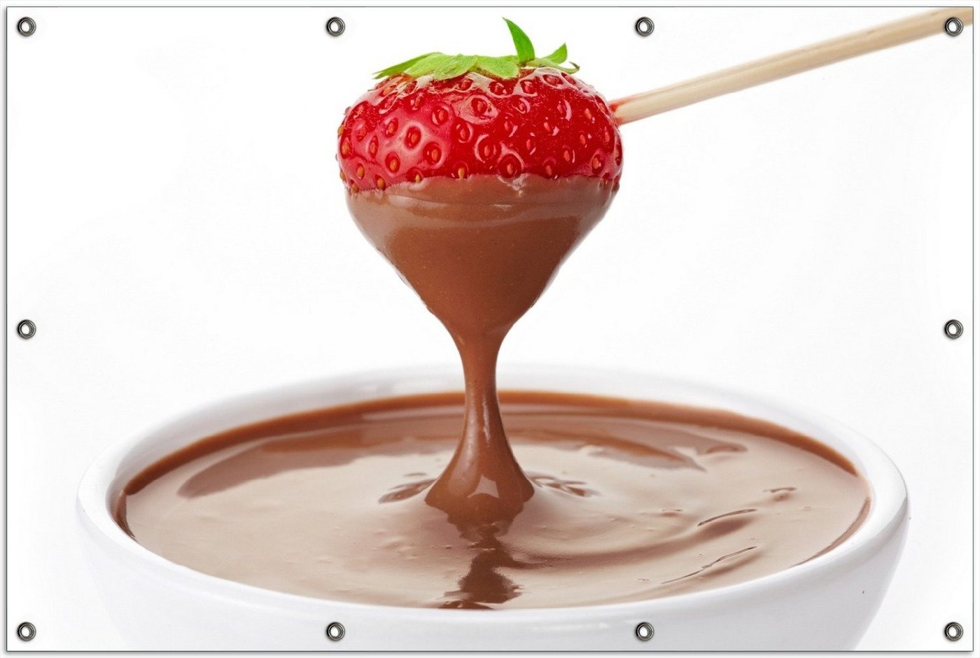 Thumbnail - Wallario Sichtschutzzaunmatten Schoko-fondue mit Erdbeer am Stiel, rund