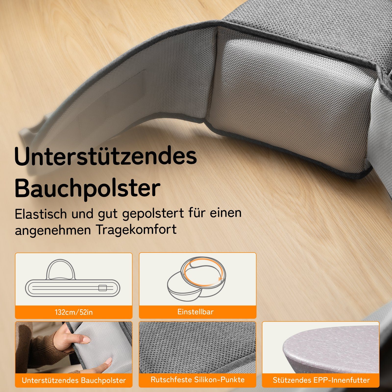 besrey Bauchtrage Babytrage mit Hüftsitz Bauchtragen & Rückentrage, Ergonomisches Babytrage für Babys & Kleinkinder (3,5-20 kg)