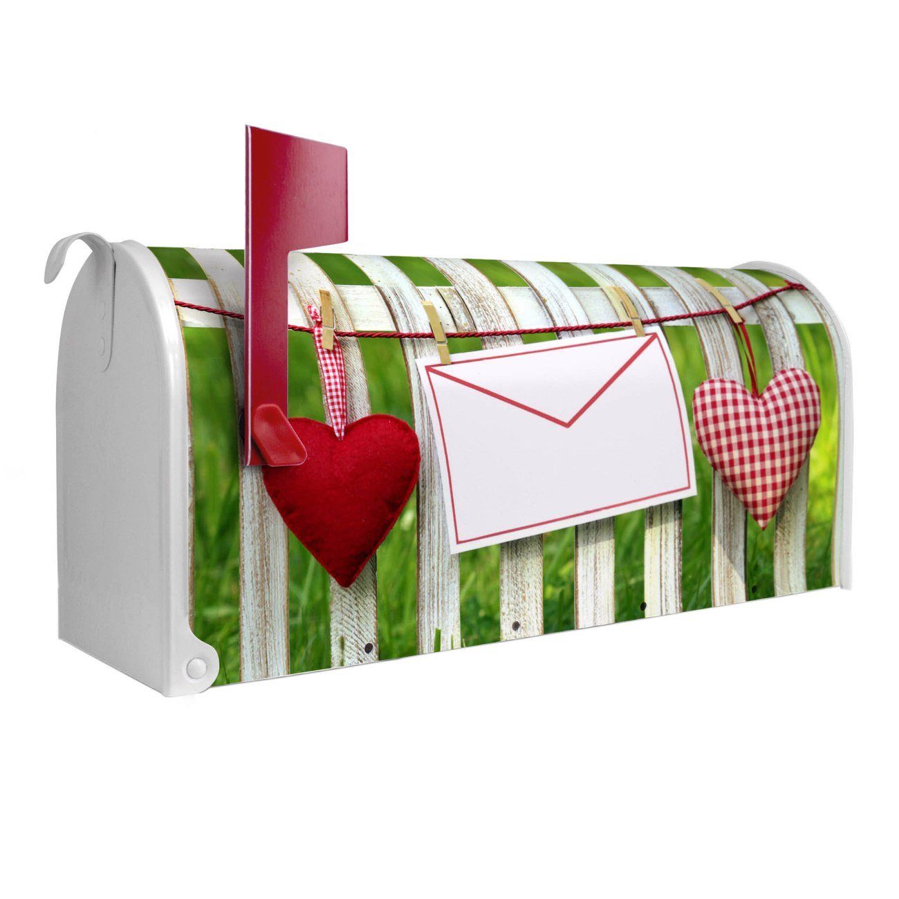 Amerikanischer Gartenzaun USA), original x banjado Briefkasten Mississippi x Mailbox weiß 17 cm (Amerikanischer 51 22 aus Briefkasten,
