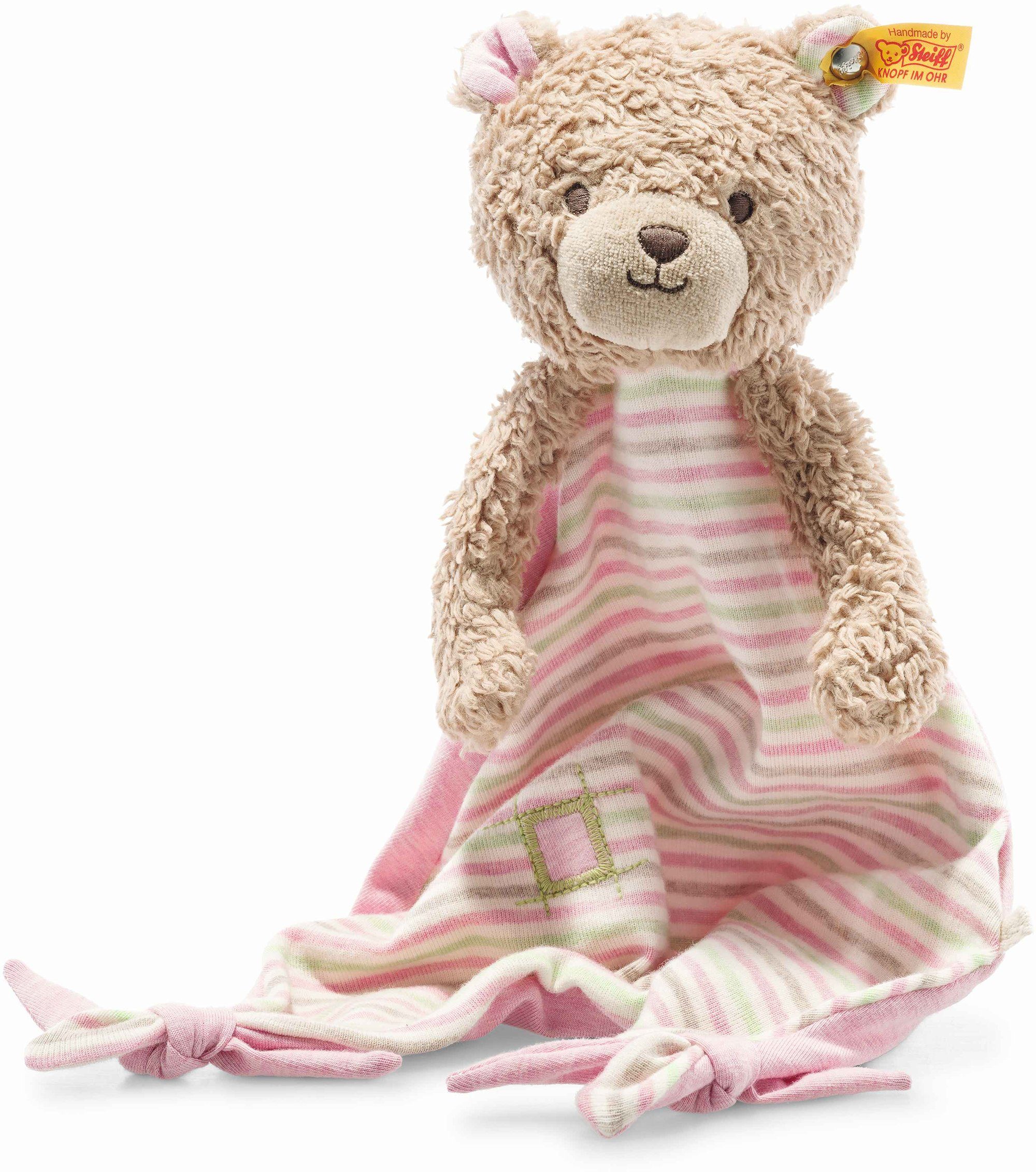 Schmusetuch braun/rosa, GOTS Teddybär BCS durch zertifiziert Rosy Steiff Schmusetuch, 35014 organic,