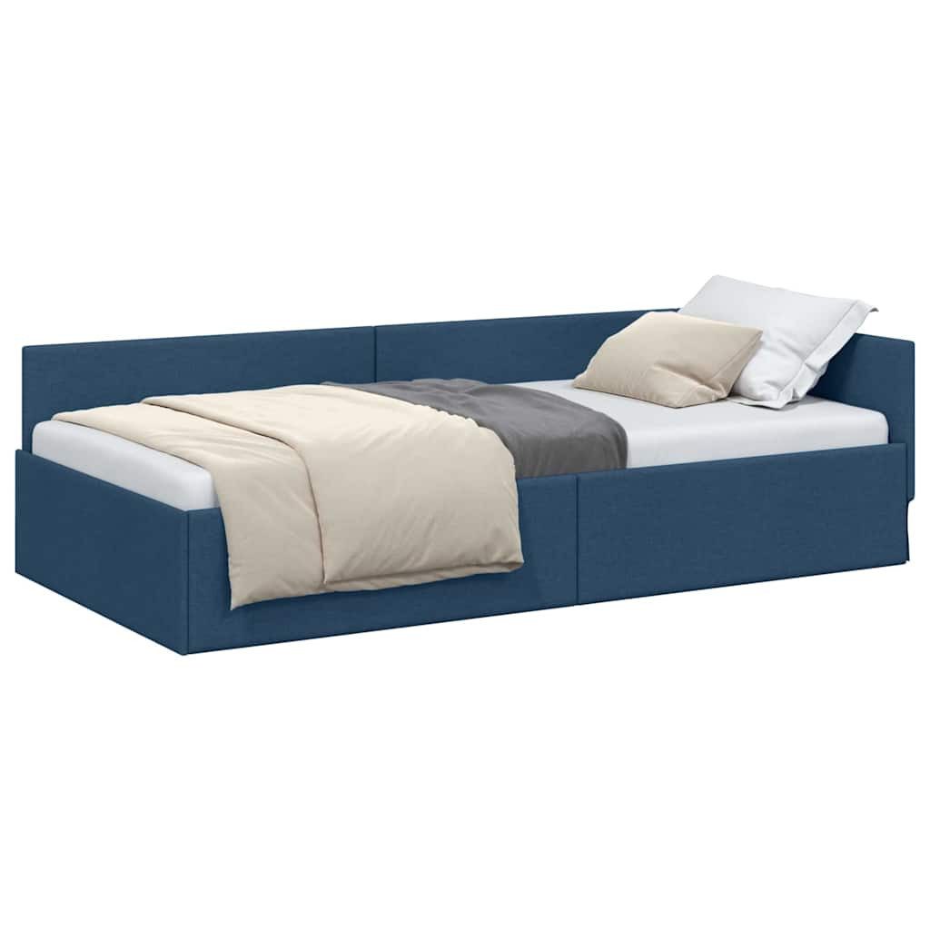 vidaXL Bett Eckbettgestell Blau 90 x günstig online kaufen