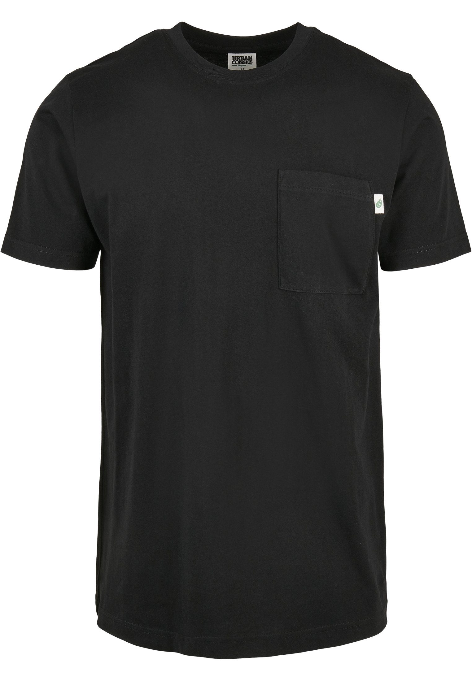 Herren Tee URBAN (1-tlg) Basic black Pocket Cotton T-Shirt CLASSICS Organic