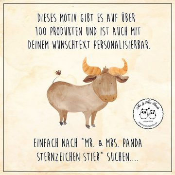 Mr. & Mrs. Panda Metallschild DIN A6 Sternzeichen Stier - Weiß - Geschenk, Deko Schild, Geschenk Ma, (1 St)