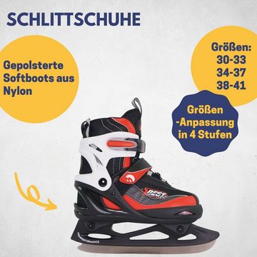 Best Sporting Schlittschuhe Verstellbare Schlittschuhe, Ice Skates I Eislaufschuhe I schwarz/rot oder schwarz/blau