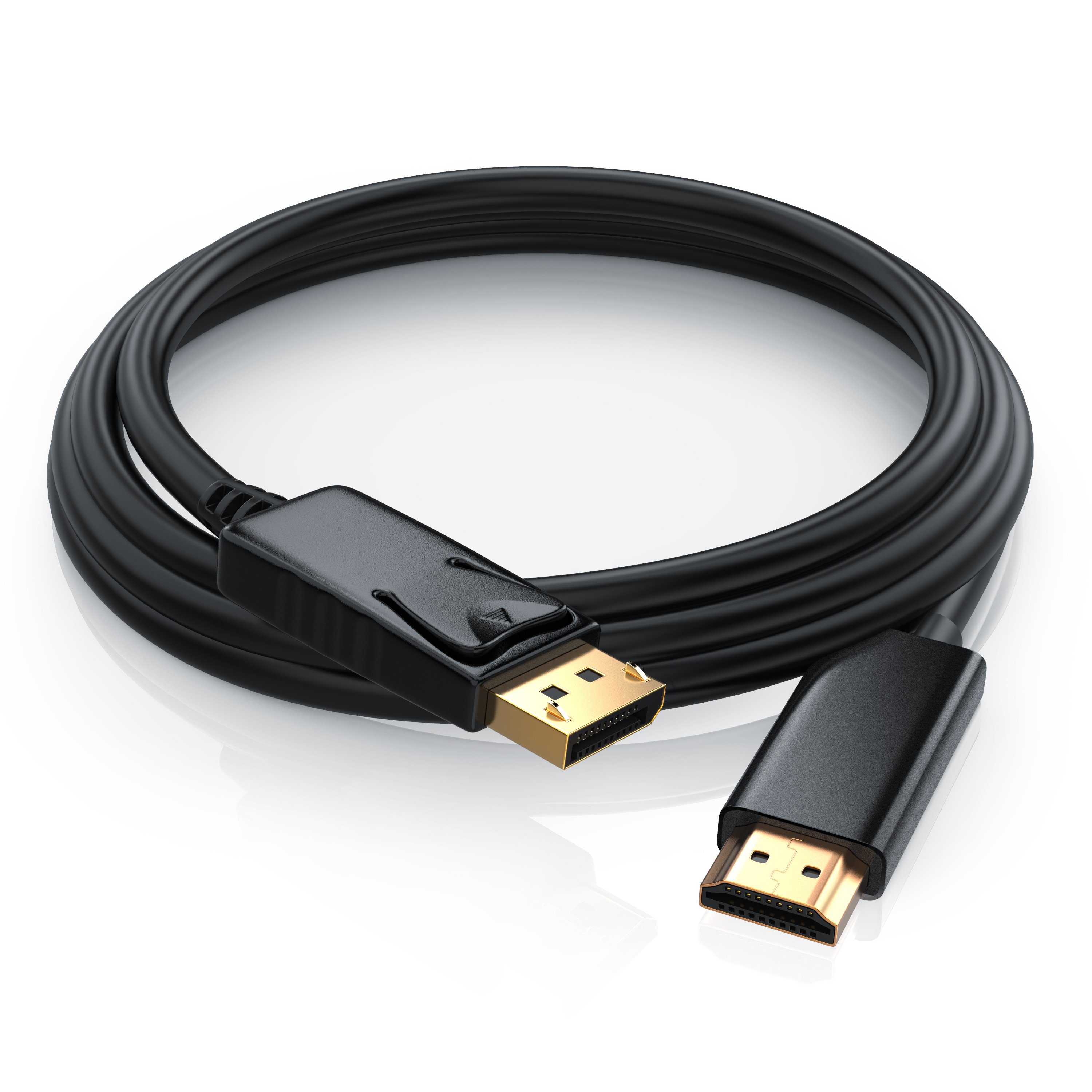 CSL DP Monitor Kabel mit Audioübertragung - 5m Audio- & Video-Kabel, DisplayPort, HDMI, (500 cm), für Gaming-Monitor und PC, flüssige, gestochen scharfe Bildwie – Bild 5 von 5