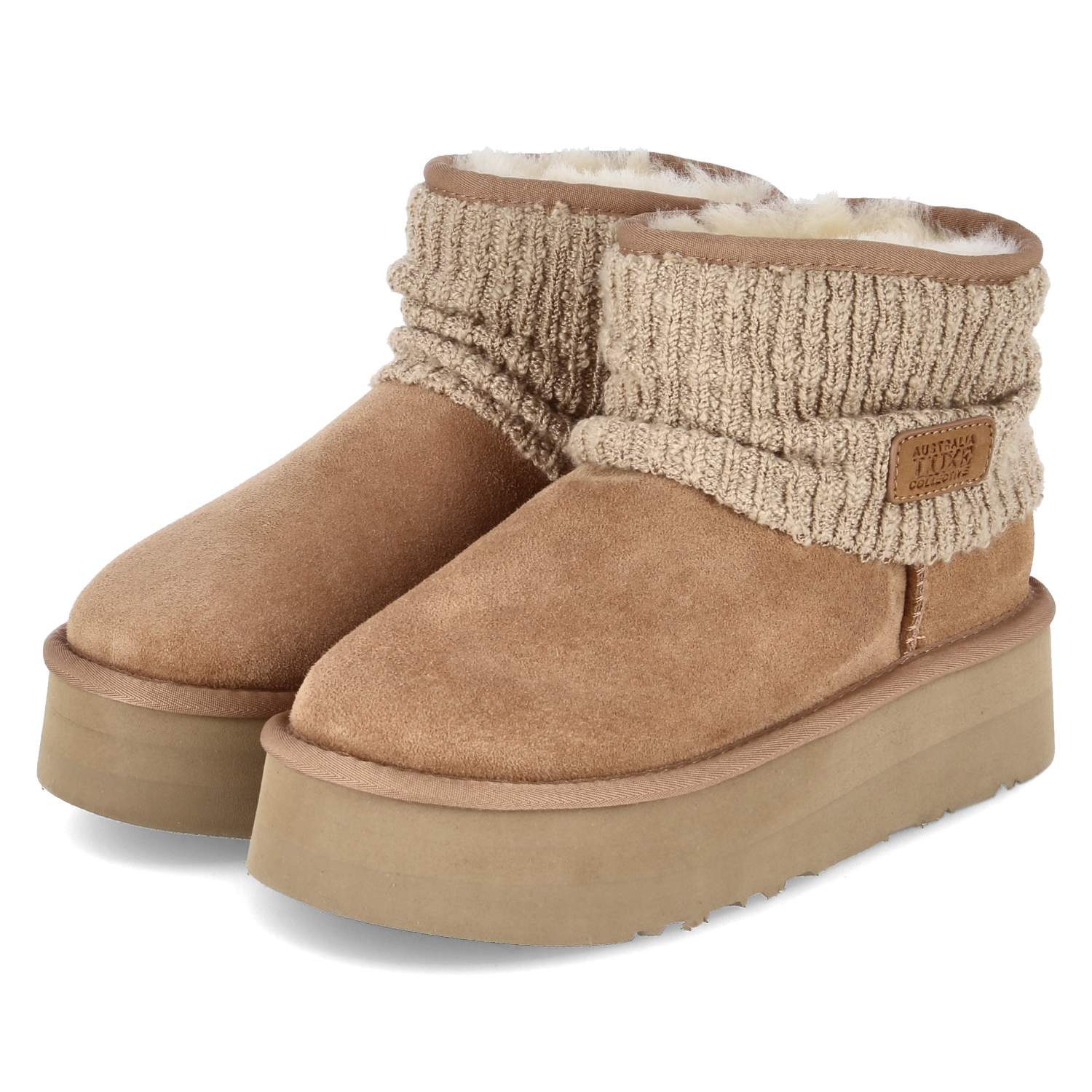 Australia Luxe Collective Australia Luxe FAMPS205N-CH Damen Leder & Textil braun Chelseaboots