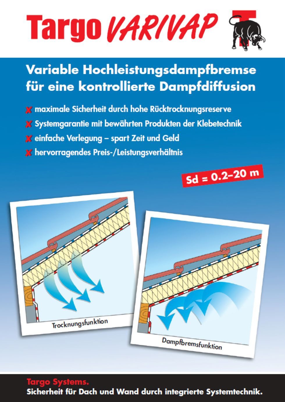 Targo Dampfbremsfolie Hochleistungsdampfbremse Targo VariVap S günstig online kaufen