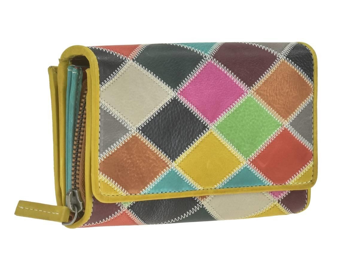 Greenburry Geldbörse "Candy Shop" Portemonnaie Damen Leder 17x10cm bunt, mit 14 Kartenfächern und Reißverschluss-Münzfach