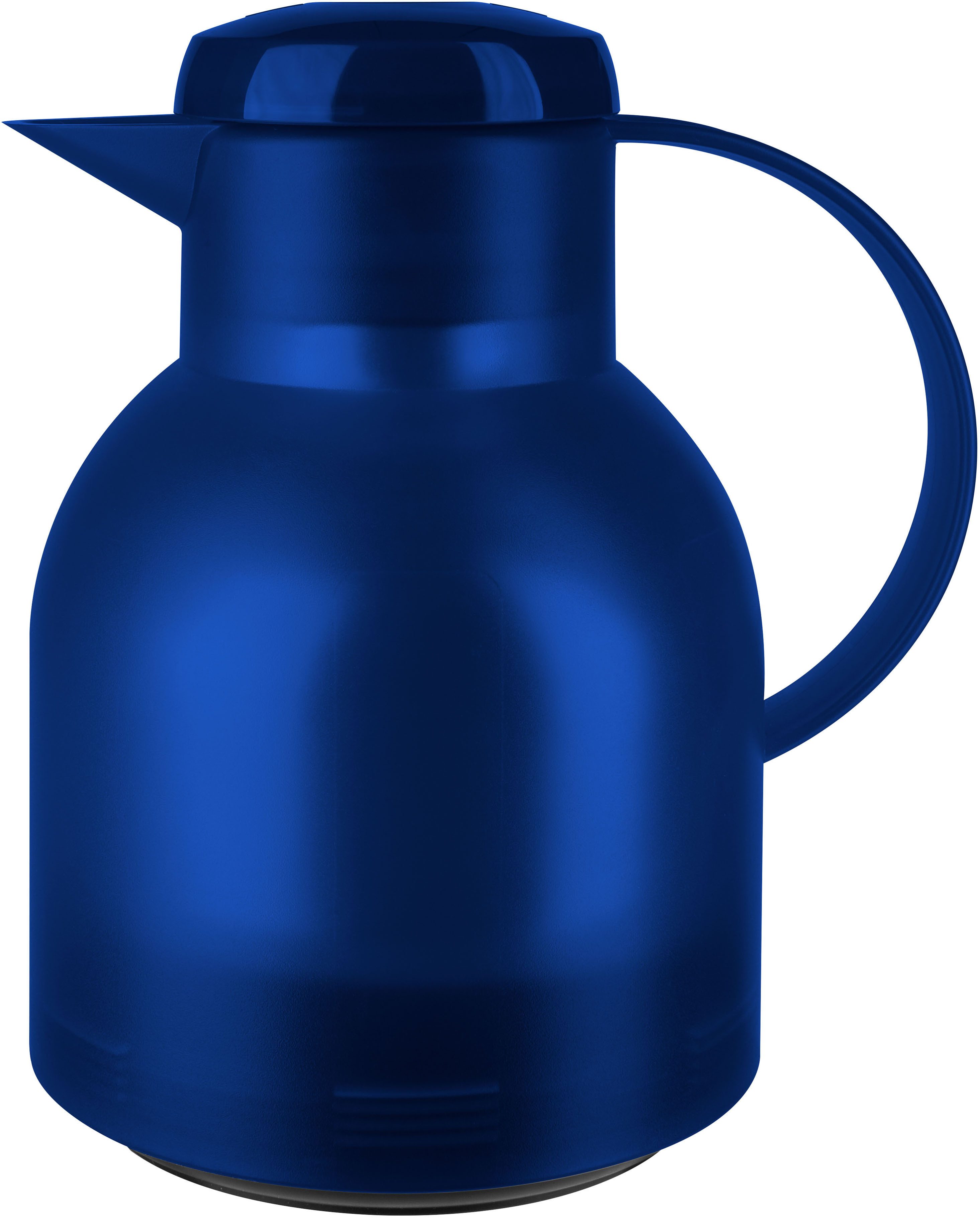 Emsa Isolierkanne Samba, 1 l, zeitloses Design, einfacher Knopfdruck, 24h kalt, 12h warm