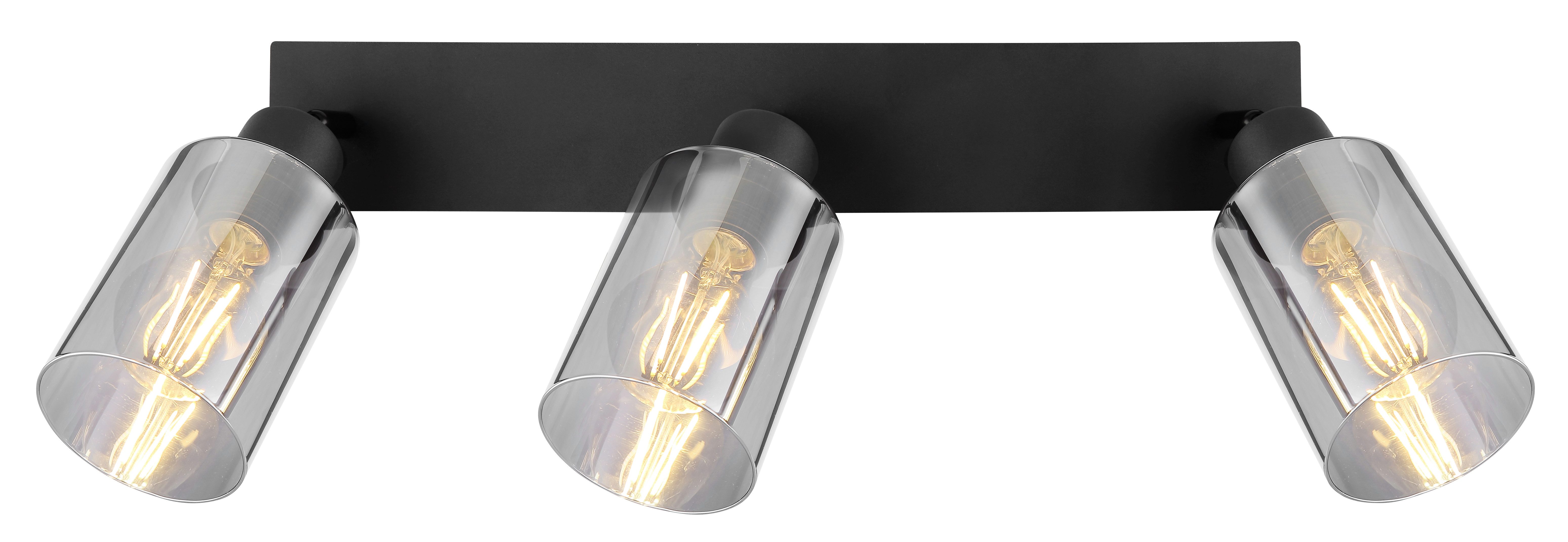 GLOBO LIGHTING Deckenspot HADERA, ohne Leuchtmittel, Deckenstrahler schwarz matt, Rauchglas, E27