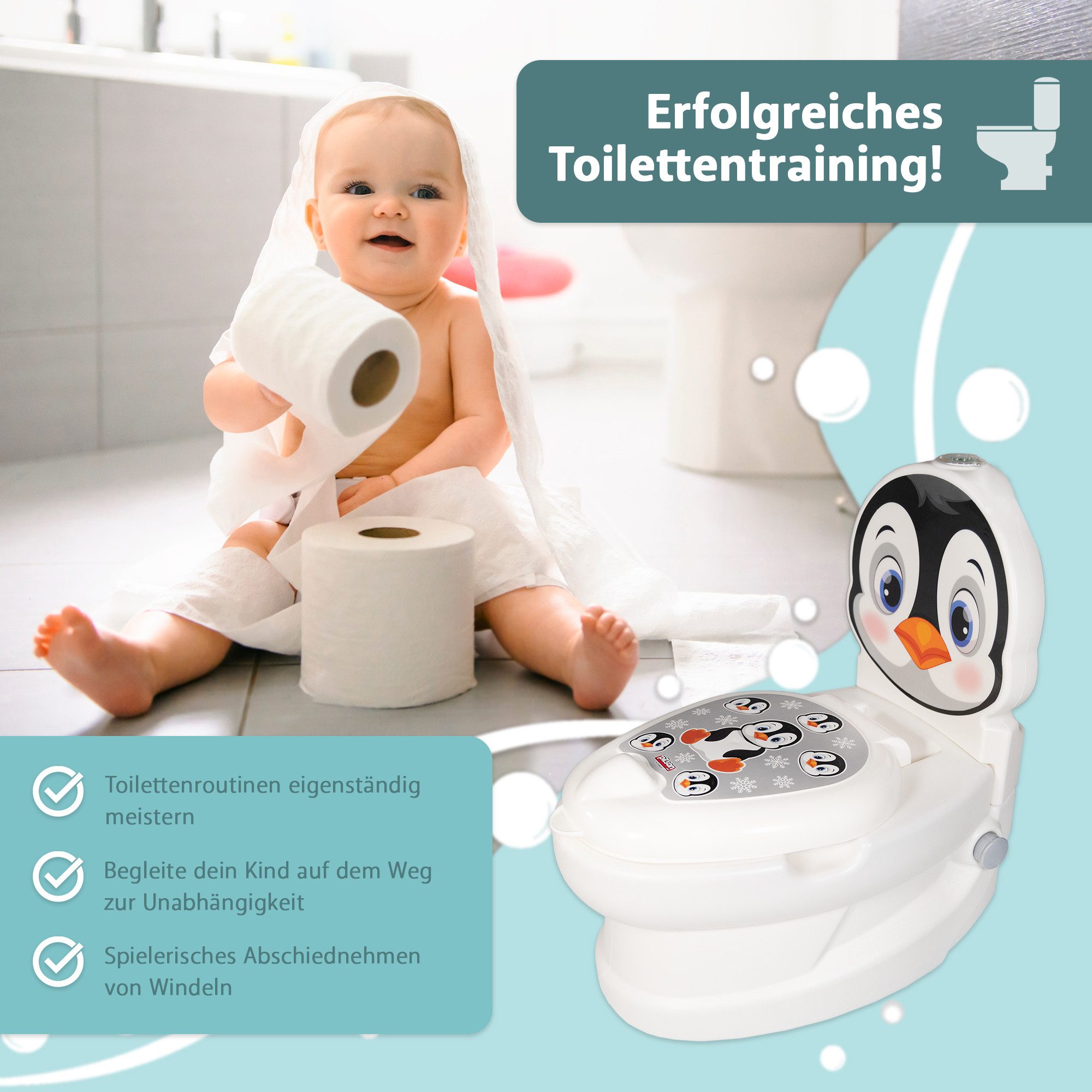 Lemodo Töpfchen Töpfchen mit Spülgeräusch und verschiedenen Tiermotiven