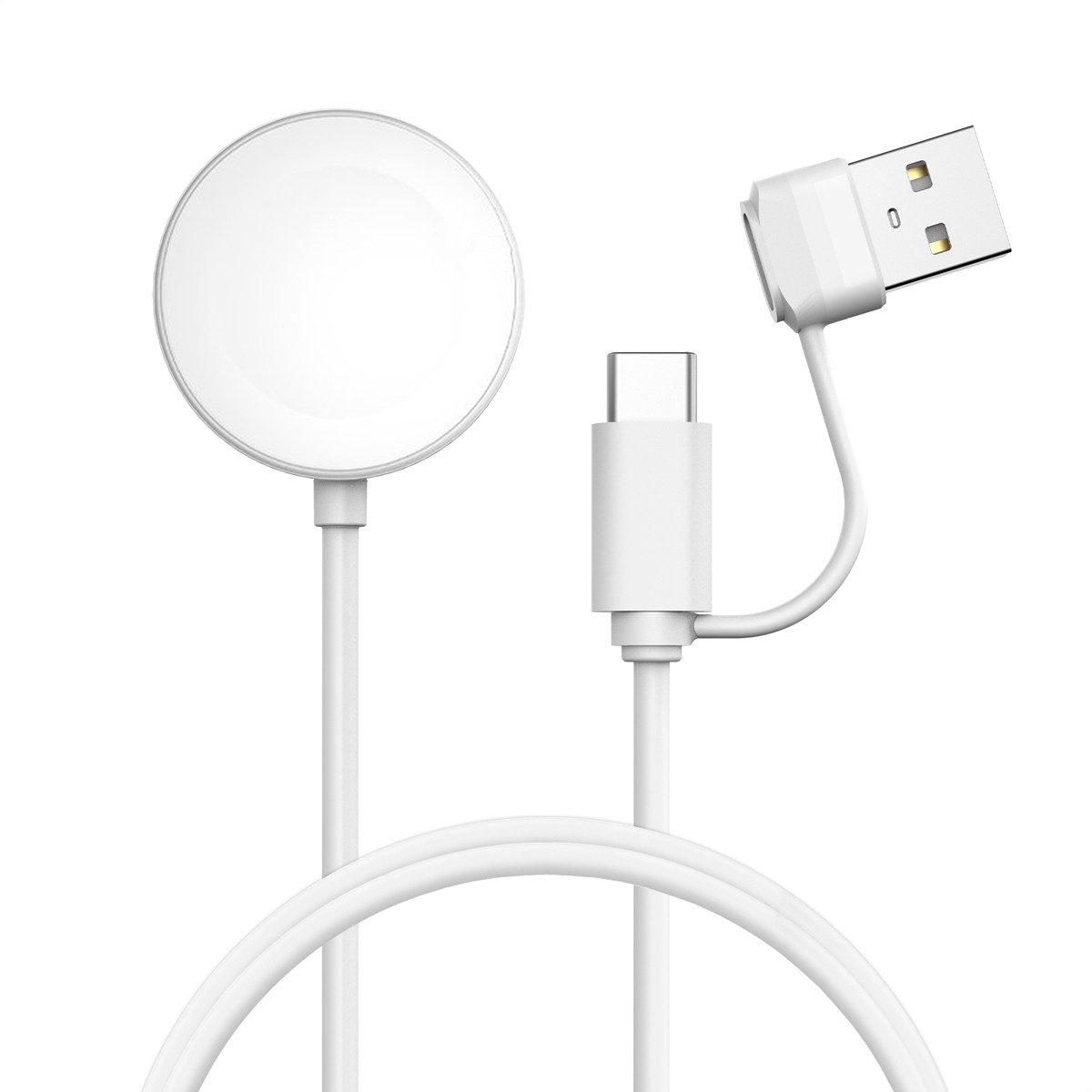 imoshion imoshion Ladekabel für die Apple Watch USB-C und USB-A – 1 Meter – Wei Smartwatch-Ladekabel