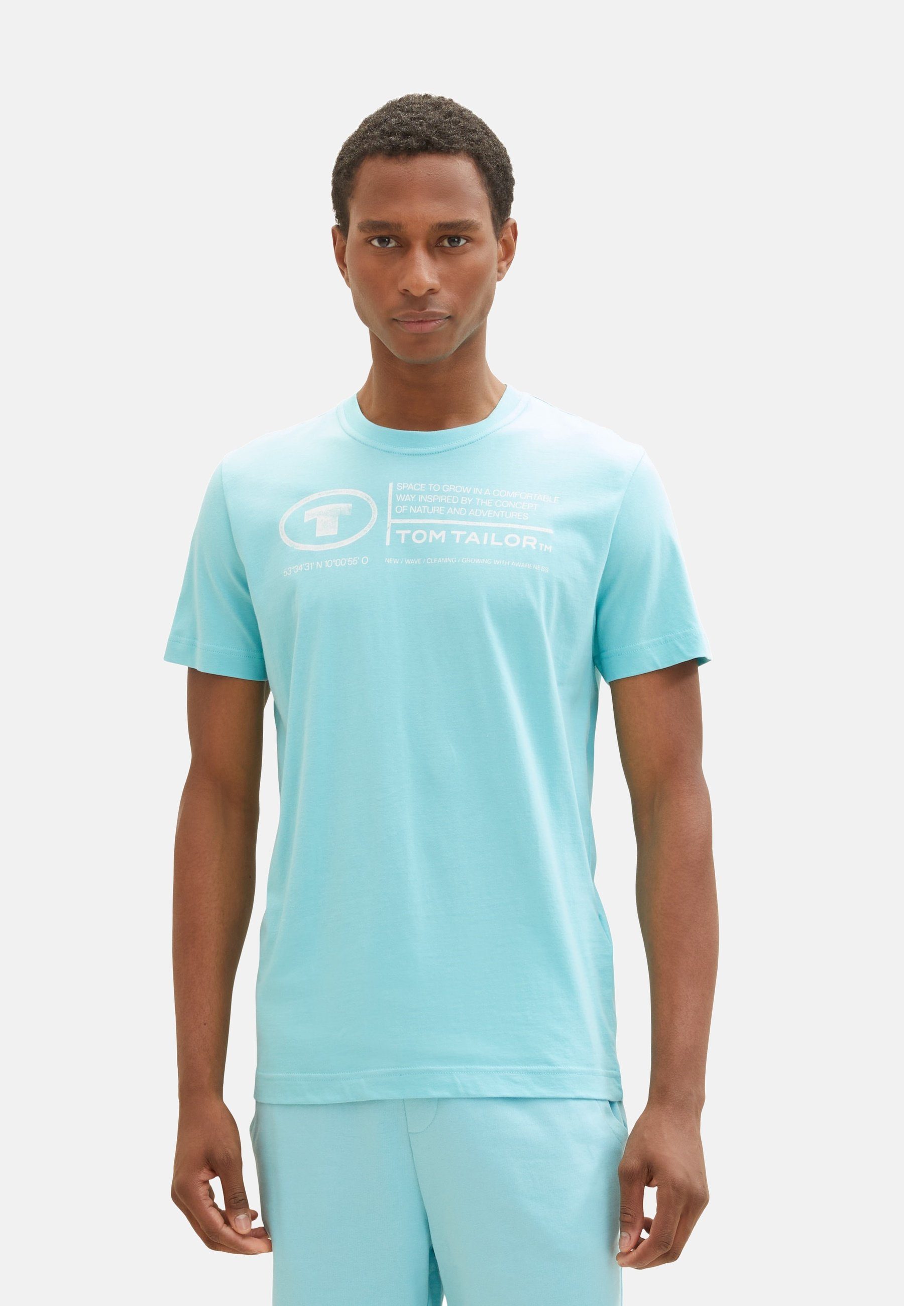 TOM TAILOR T-Shirt T-Shirt Kurzarmshirt (1-tlg) hellblau