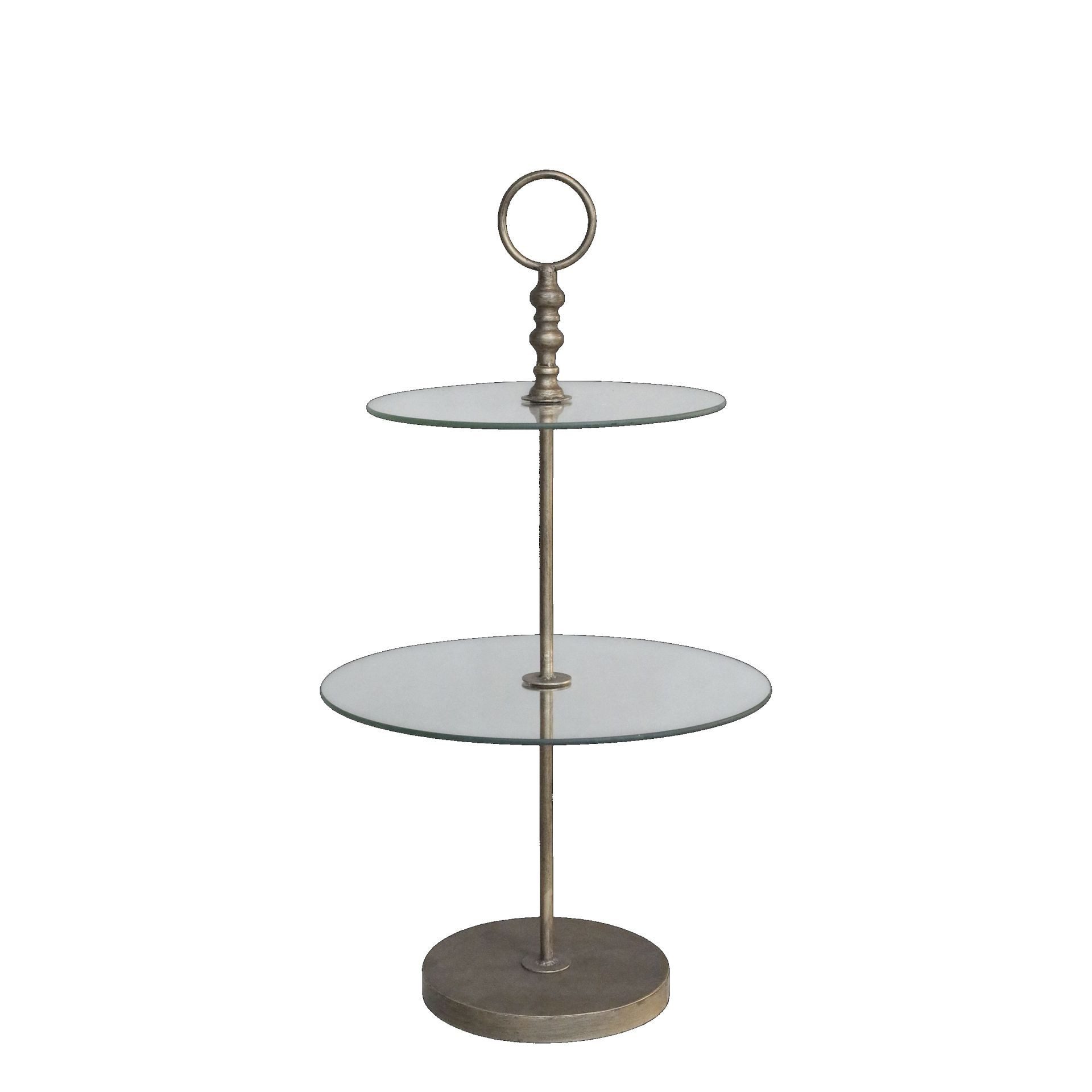 Chic Antique Etagere Vintage Claire Glasböden Antik-Messing 82 cm, Glas