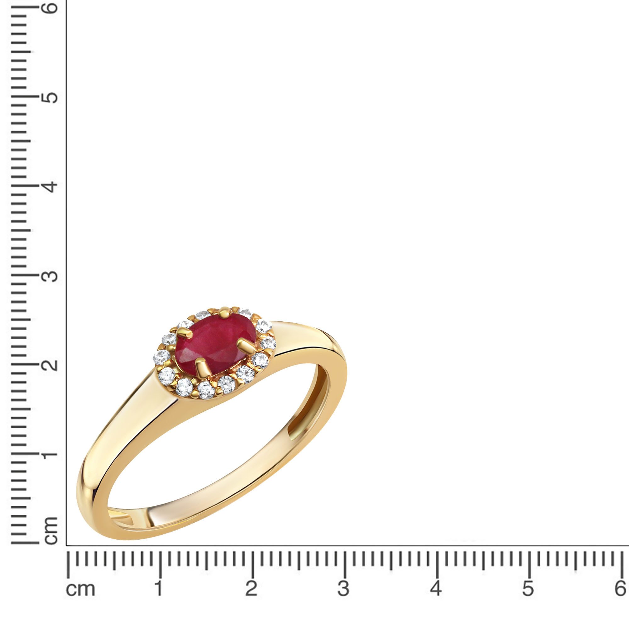 Firetti Goldring Schmuck Geschenk Gold 375 Fingerring Ring, mit Rubin, Zirkonia (synth)